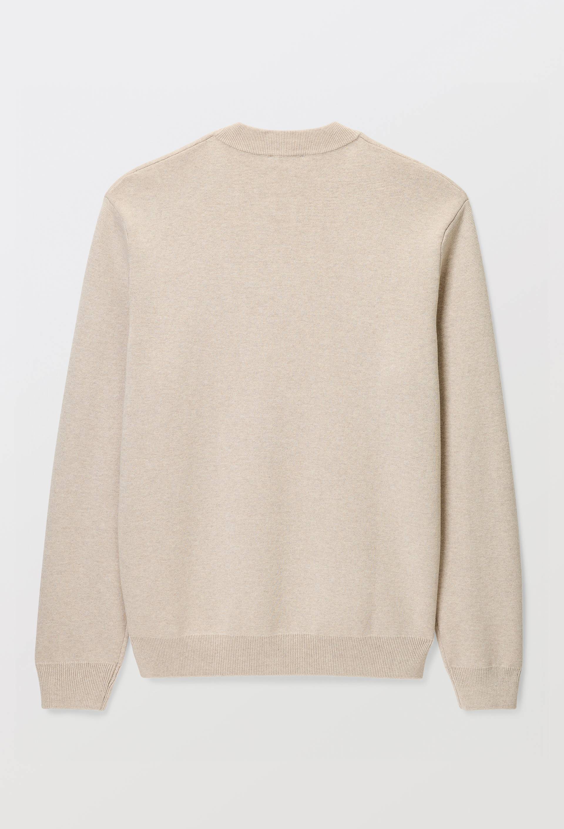 Pull col rond en m&eacute;lange coton et cachemire, Beige clair, large image number 3