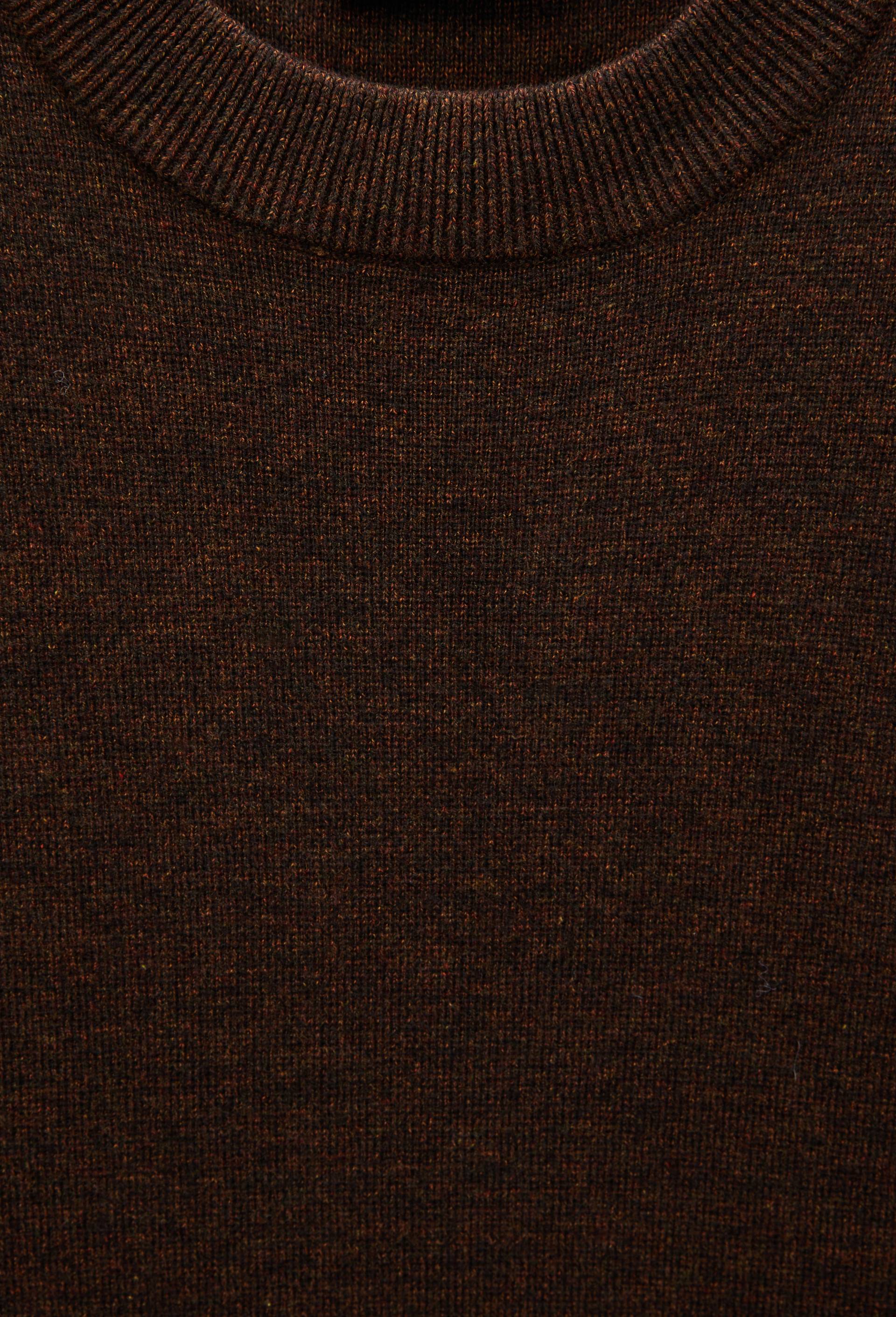 Pull col rond en coton et laine, Brun fonc&eacute;, large image number 5