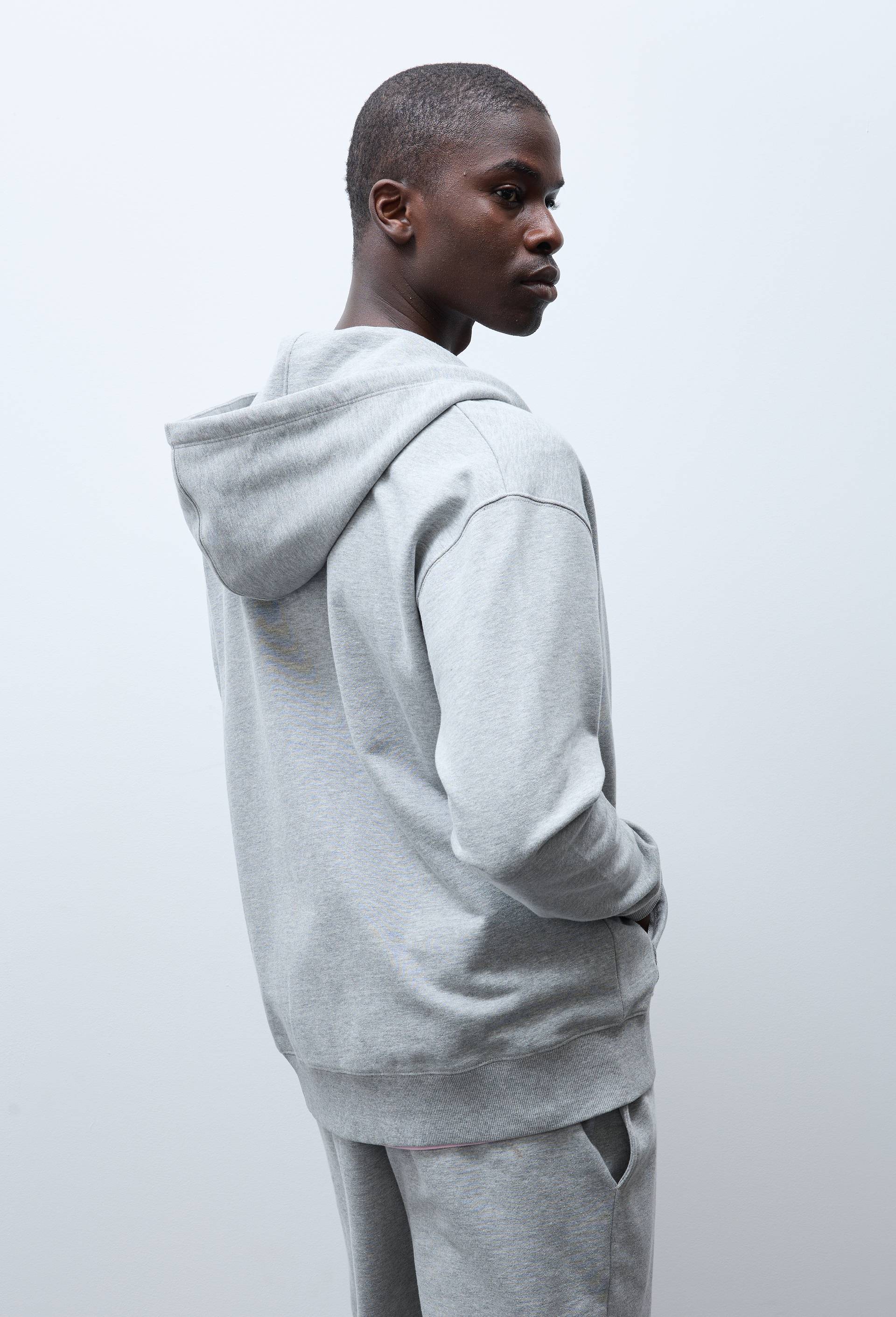 Sweat molleton &agrave; capuche zipp&eacute; en coton BIO GOTS, Gris, large image number 1