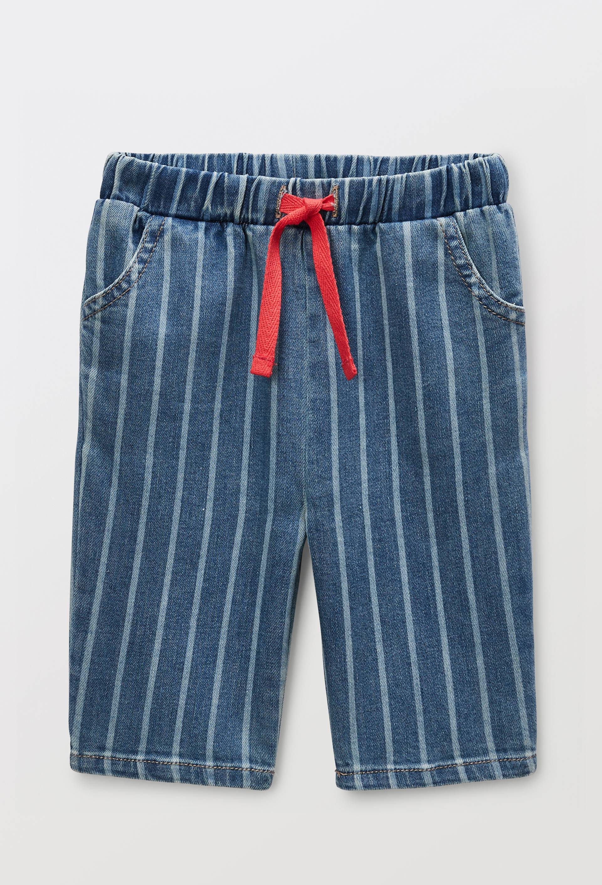 Pantalon jean ray&eacute;, Bleu, large image number 0