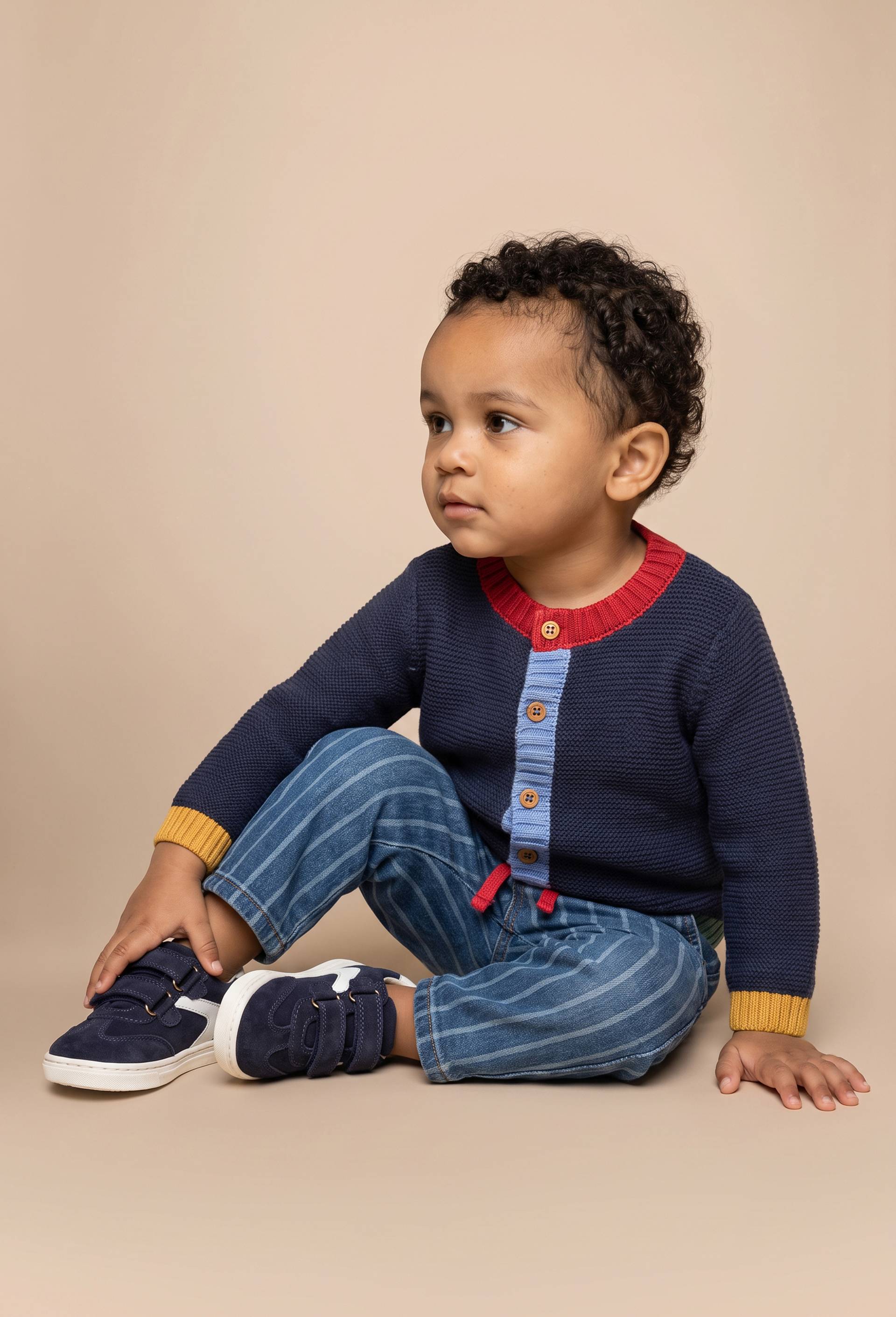 Pantalon jean ray&eacute;, Bleu, large image number 0.0