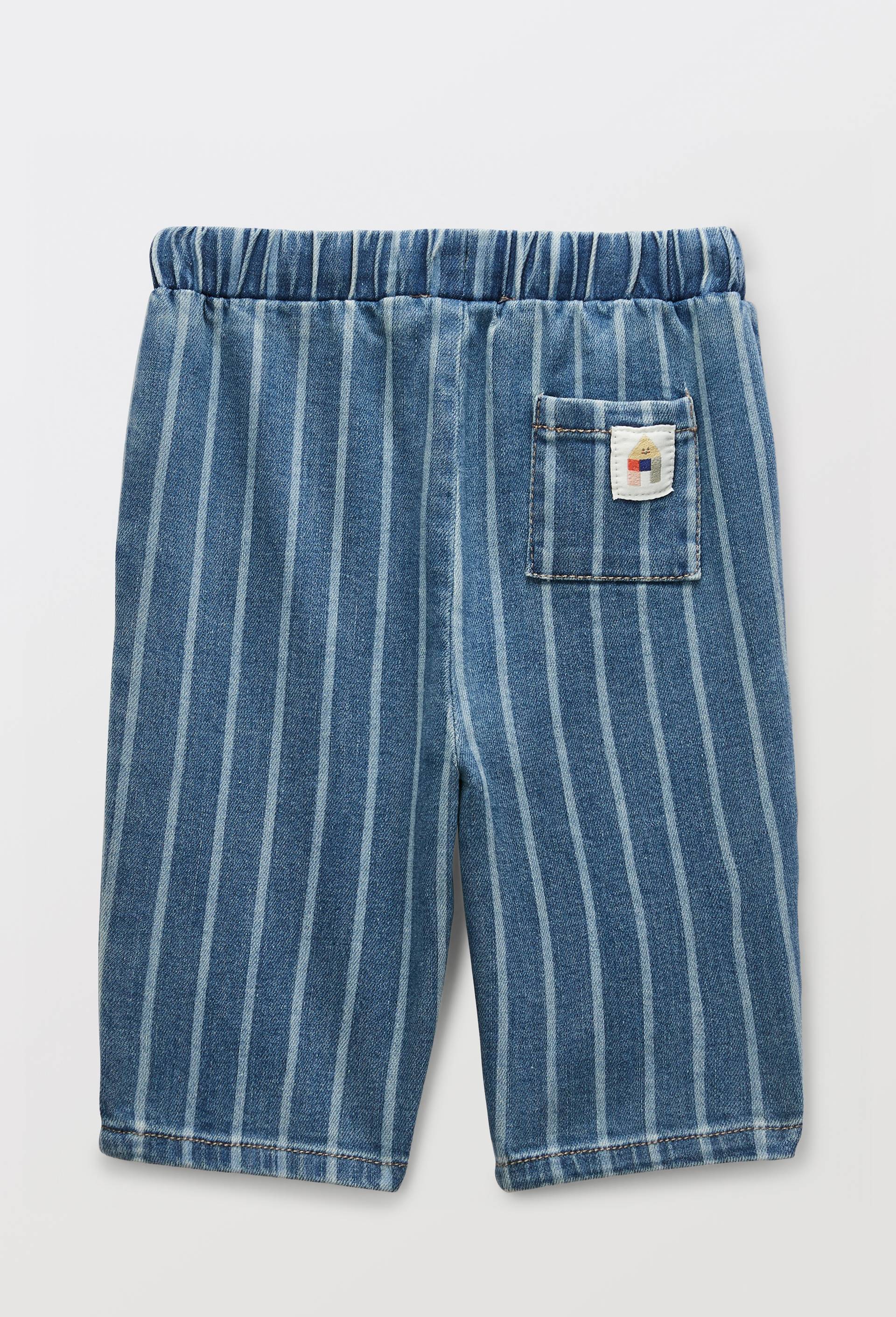 Pantalon jean ray&eacute;, Bleu, large image number 1.0