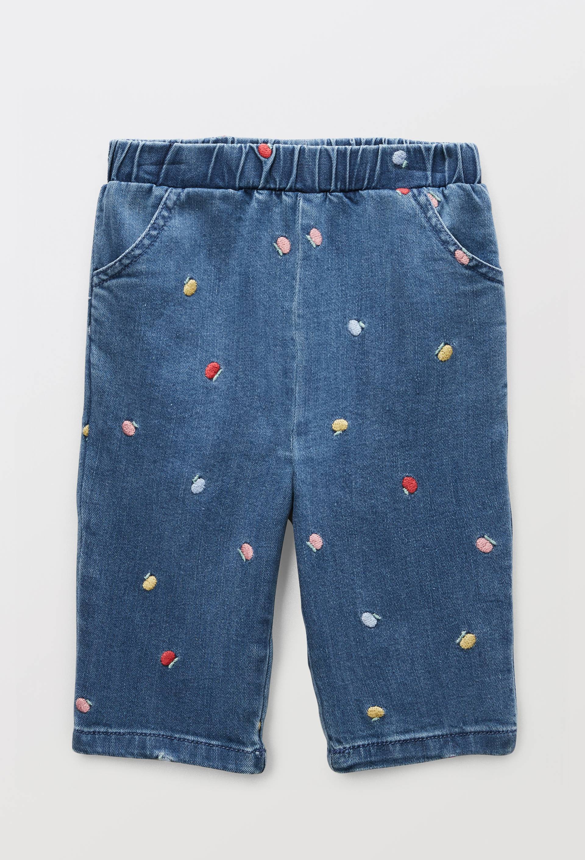 Pantalon en jean &agrave; patch, Bleu, large image number 0.0