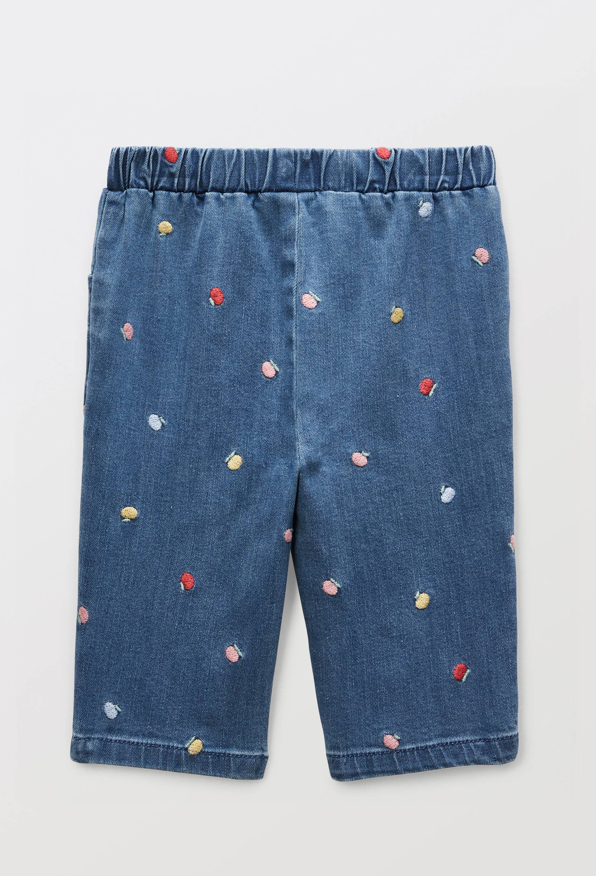 Pantalon en jean &agrave; patch, Bleu, large image number 1