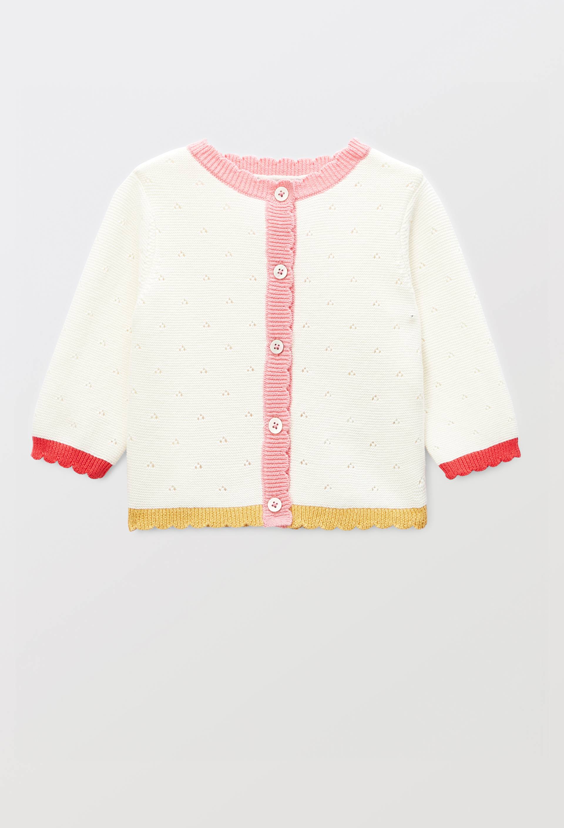 Cardigan en pointelle en coton, Ecru, large image number 2
