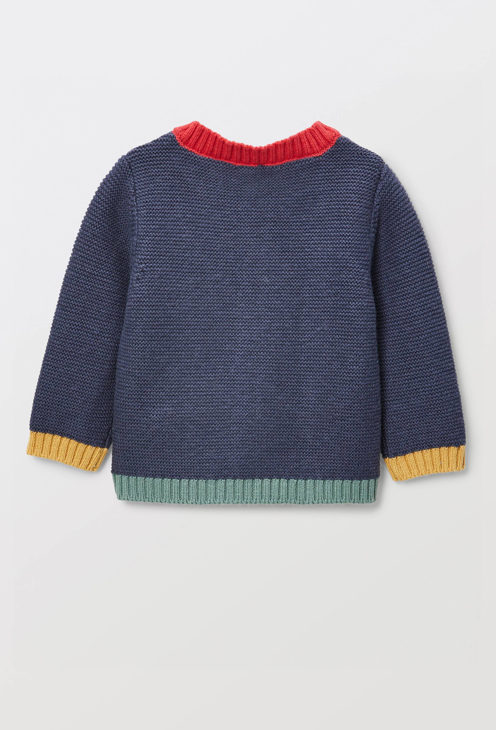 Cardigan en point mousse en coton, Bleu fonc&eacute;, large image number 2