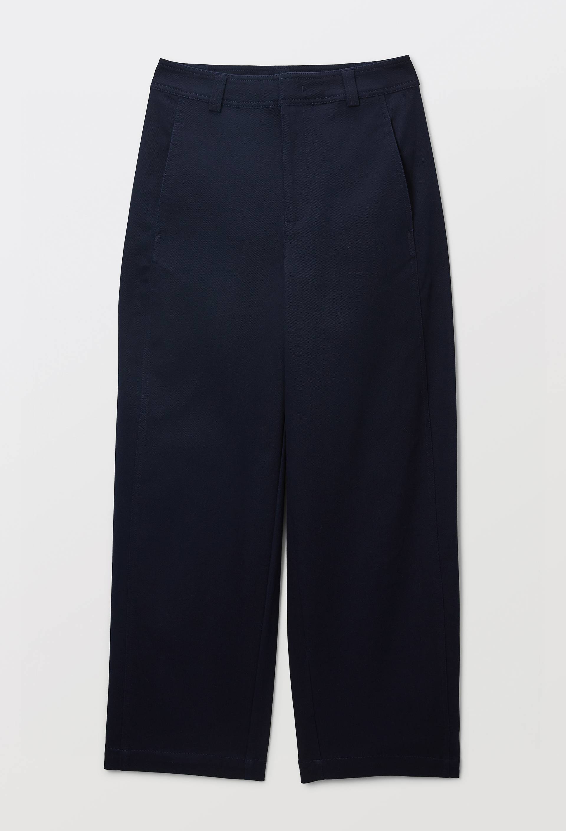 Pantalon barrel avec poches c&ocirc;t&eacute;s en coton BIO GOTS, Bleu fonc&eacute;, large image number 2.0