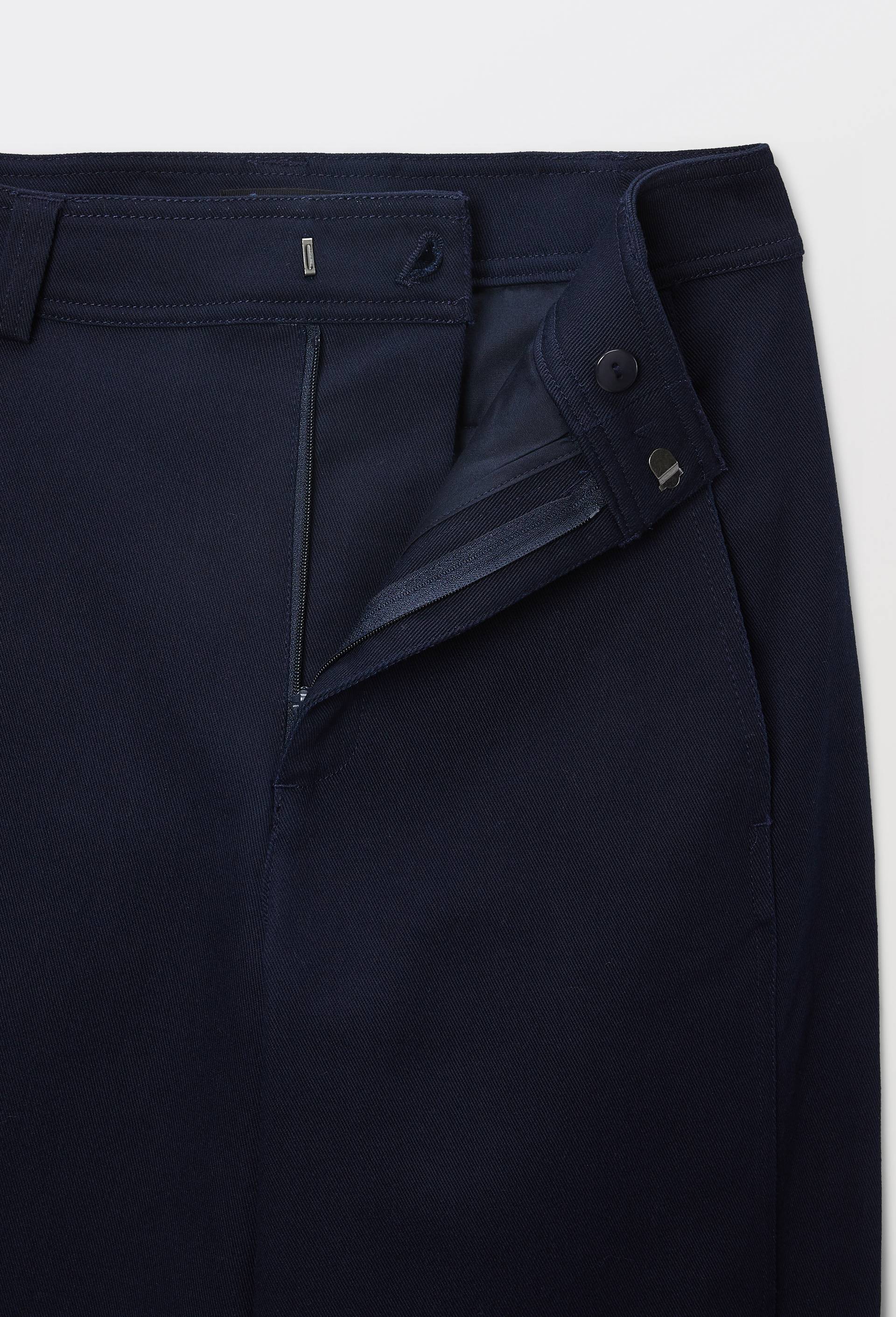 Pantalon barrel avec poches c&ocirc;t&eacute;s en coton BIO GOTS, Bleu fonc&eacute;, large image number 3.0