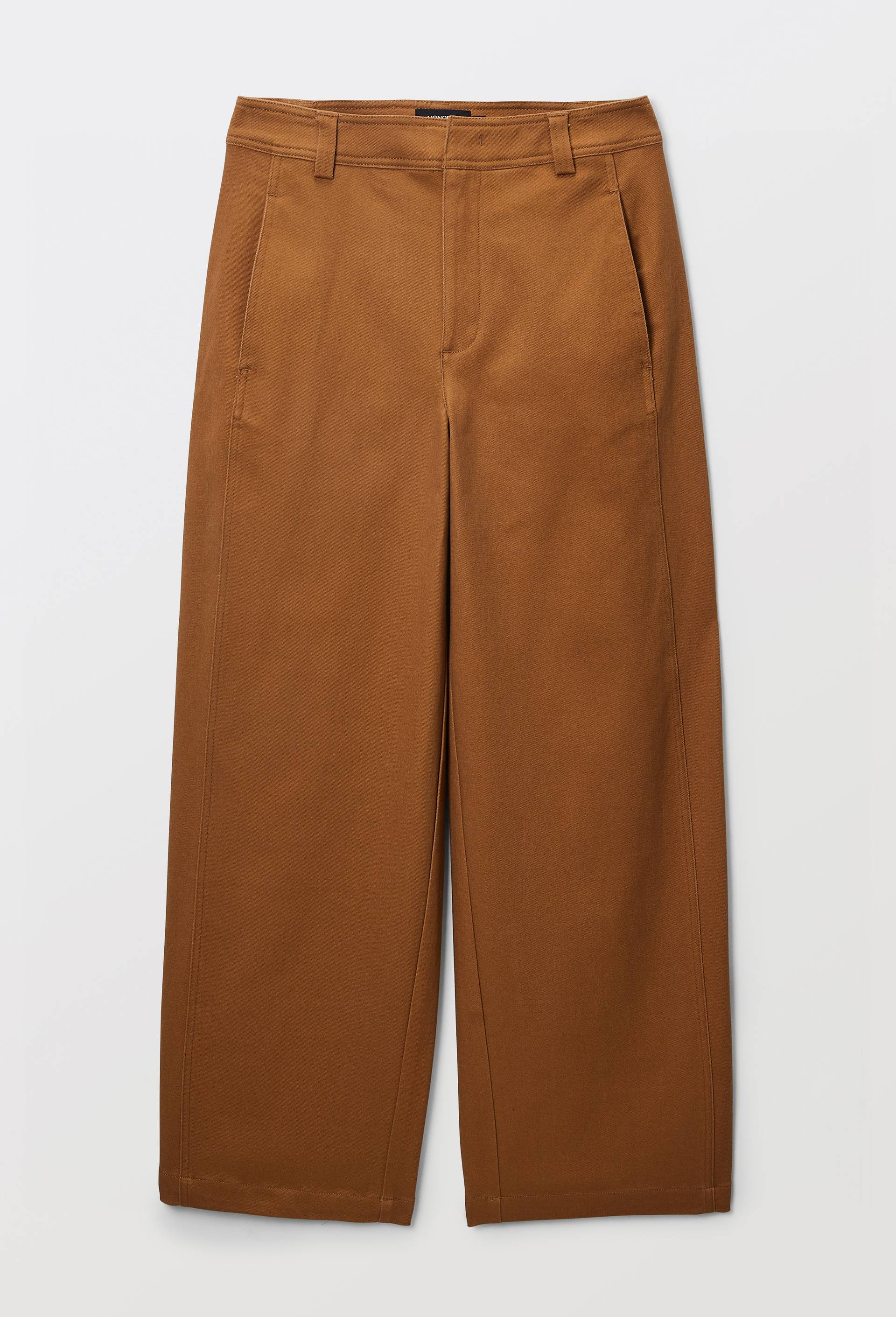 Pantalon barrel avec poches c&ocirc;t&eacute;s en coton BIO GOTS, Beige, large image number 2.0