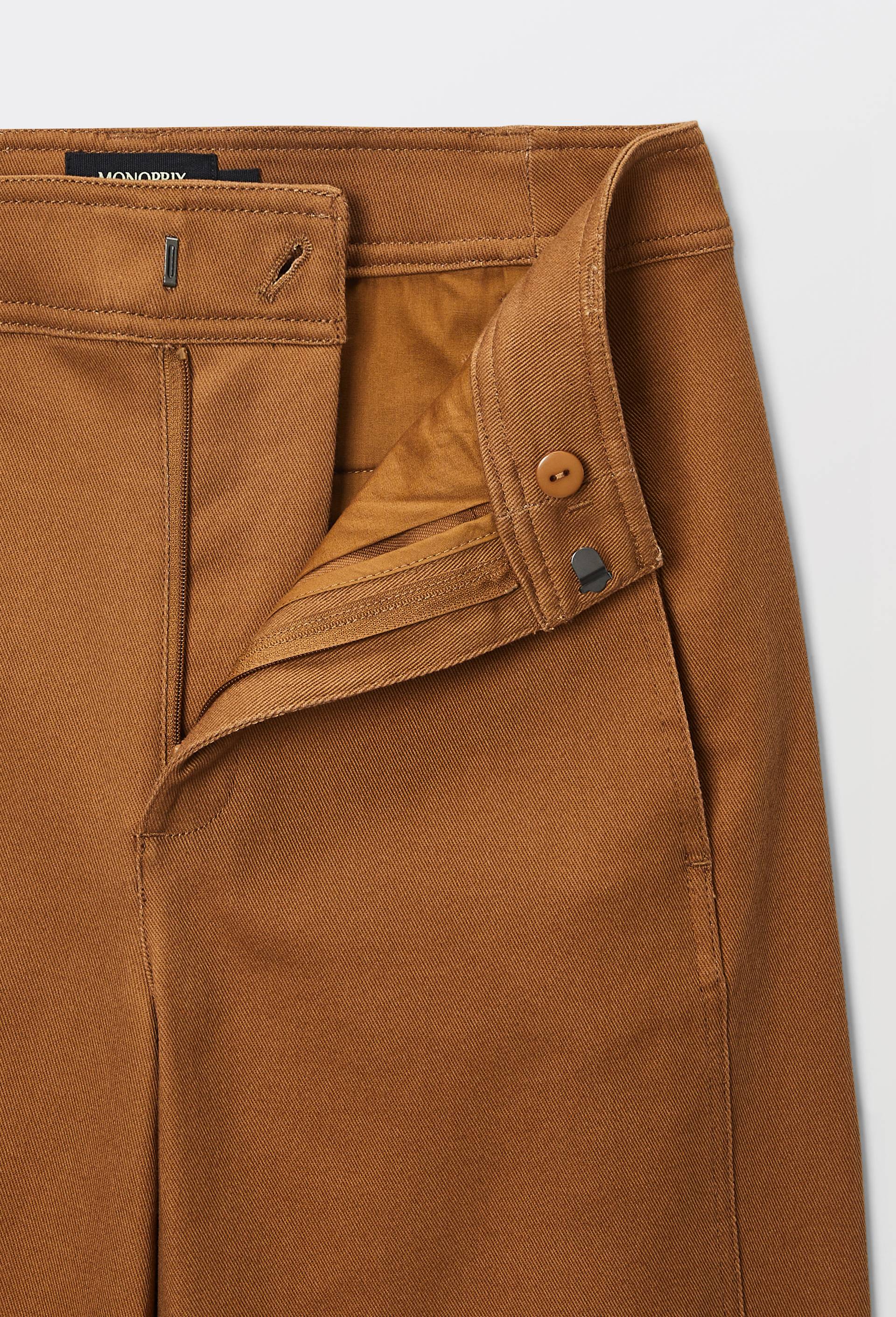 Pantalon barrel avec poches c&ocirc;t&eacute;s en coton BIO GOTS, Beige, large image number 3