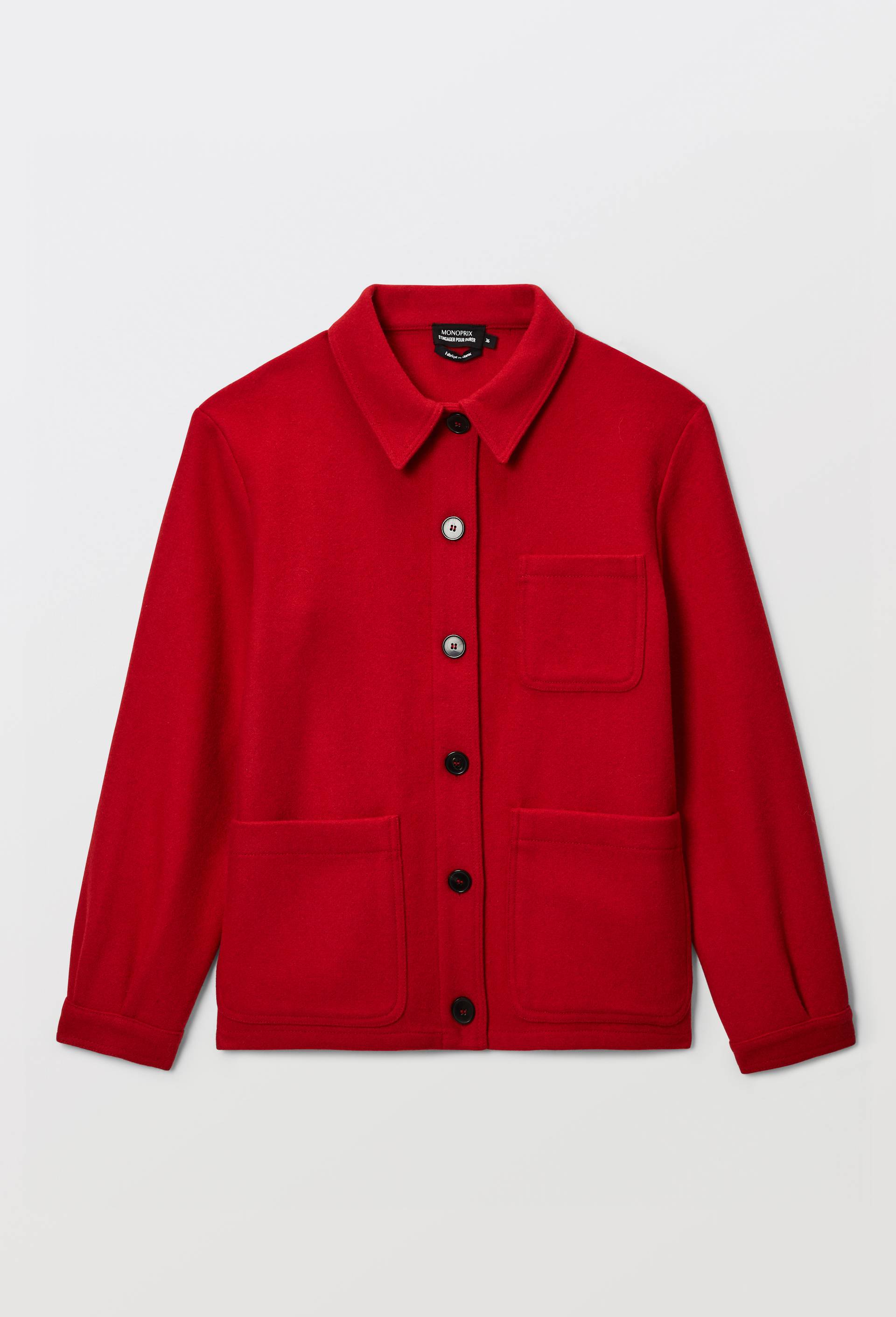 Veste contenant de la laine, Rouge, large image number 3