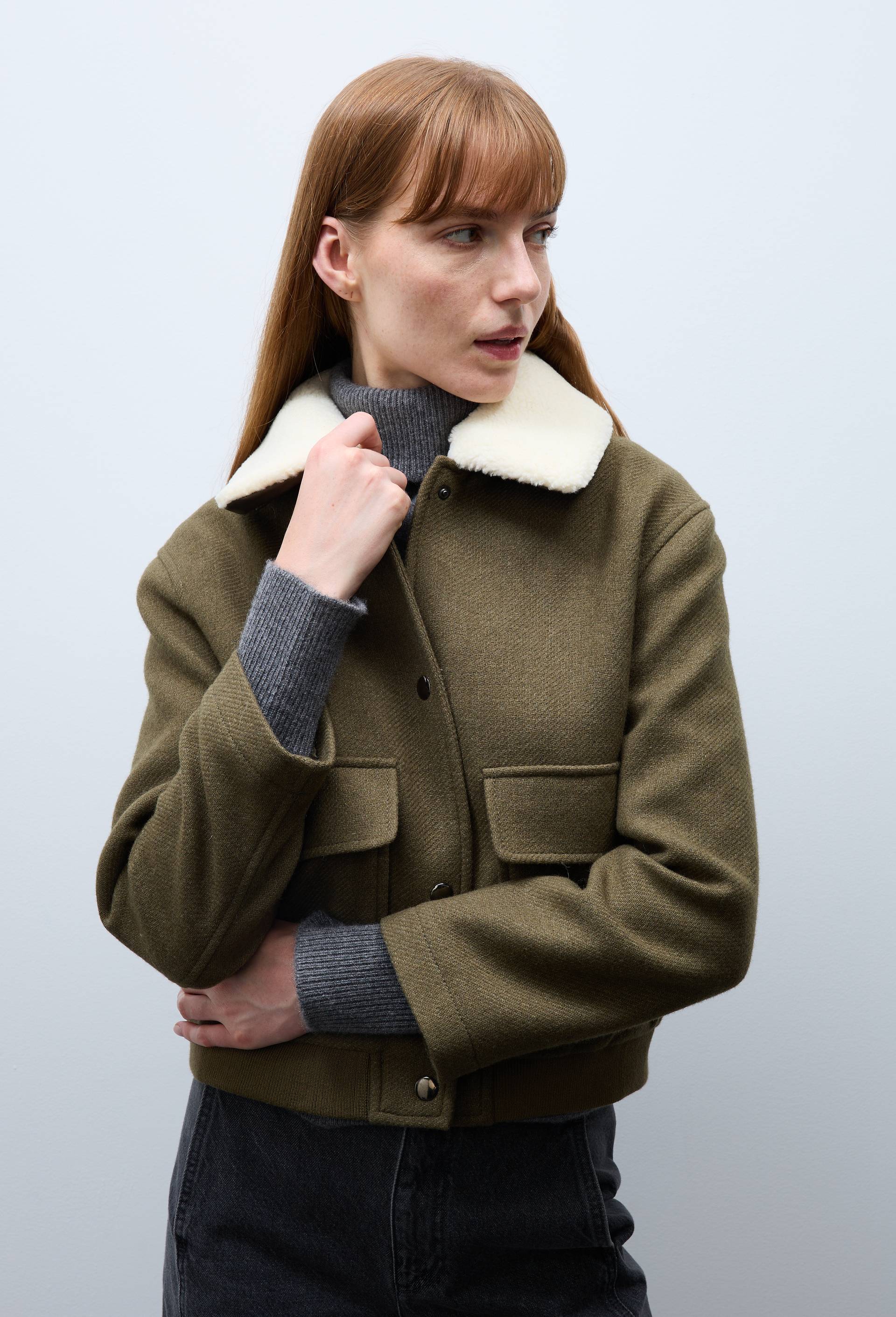 Teddy uni contenant de la laine, Vert fonc&eacute;, swatch image