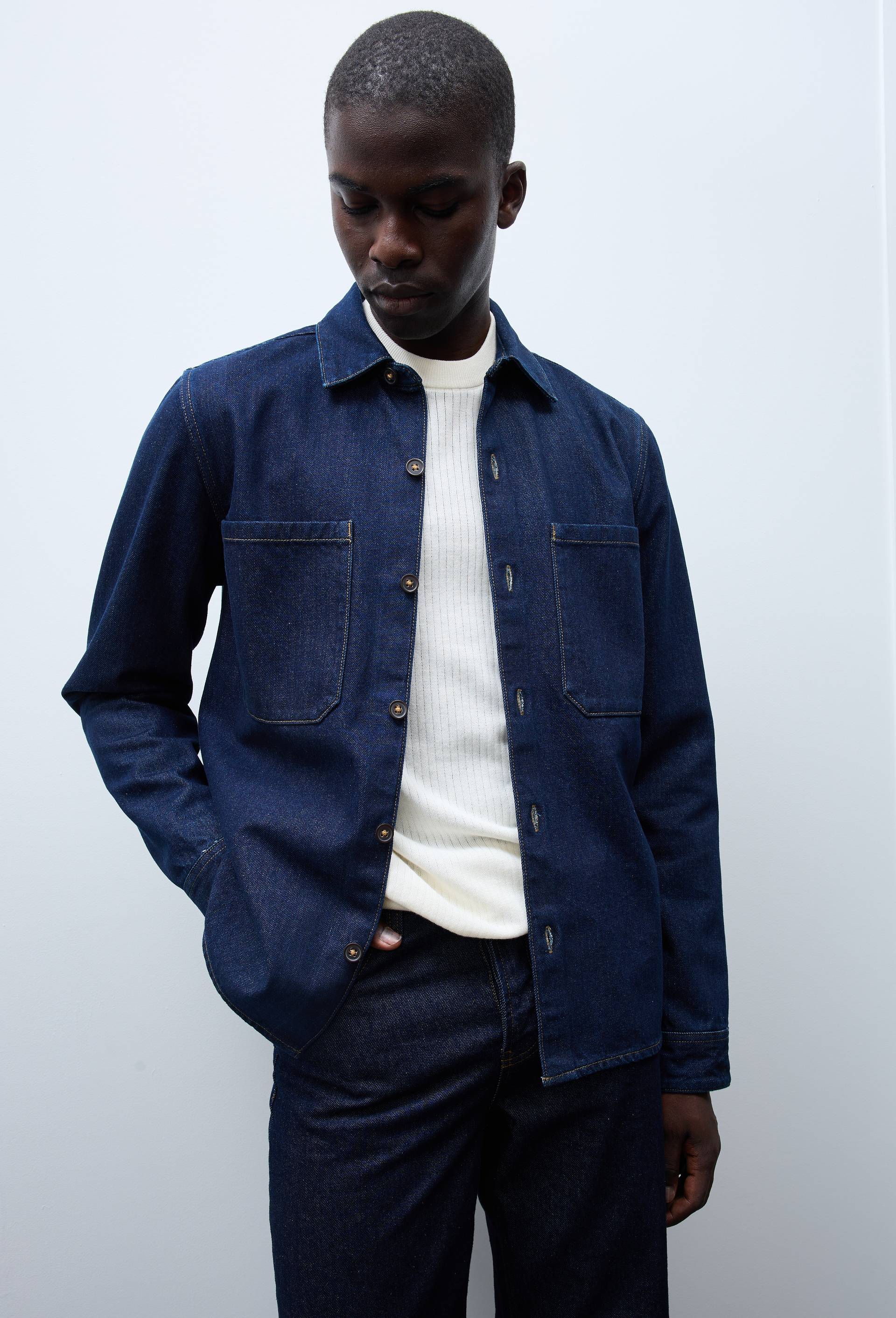 Surchemise en jean en coton, Bleu, large image number 0.0