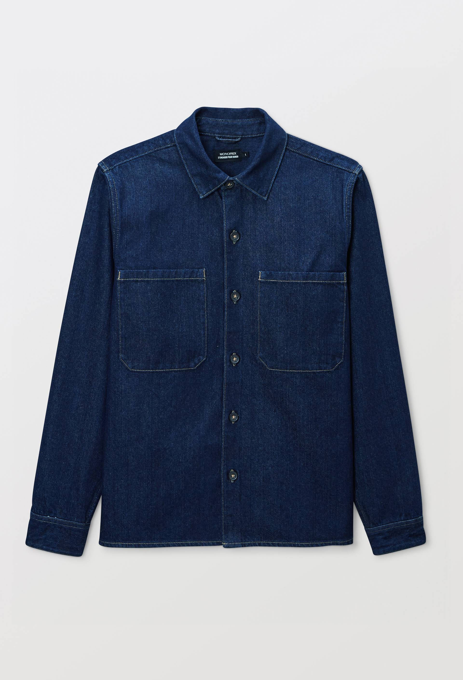 Surchemise en jean en coton, Bleu, large image number 3