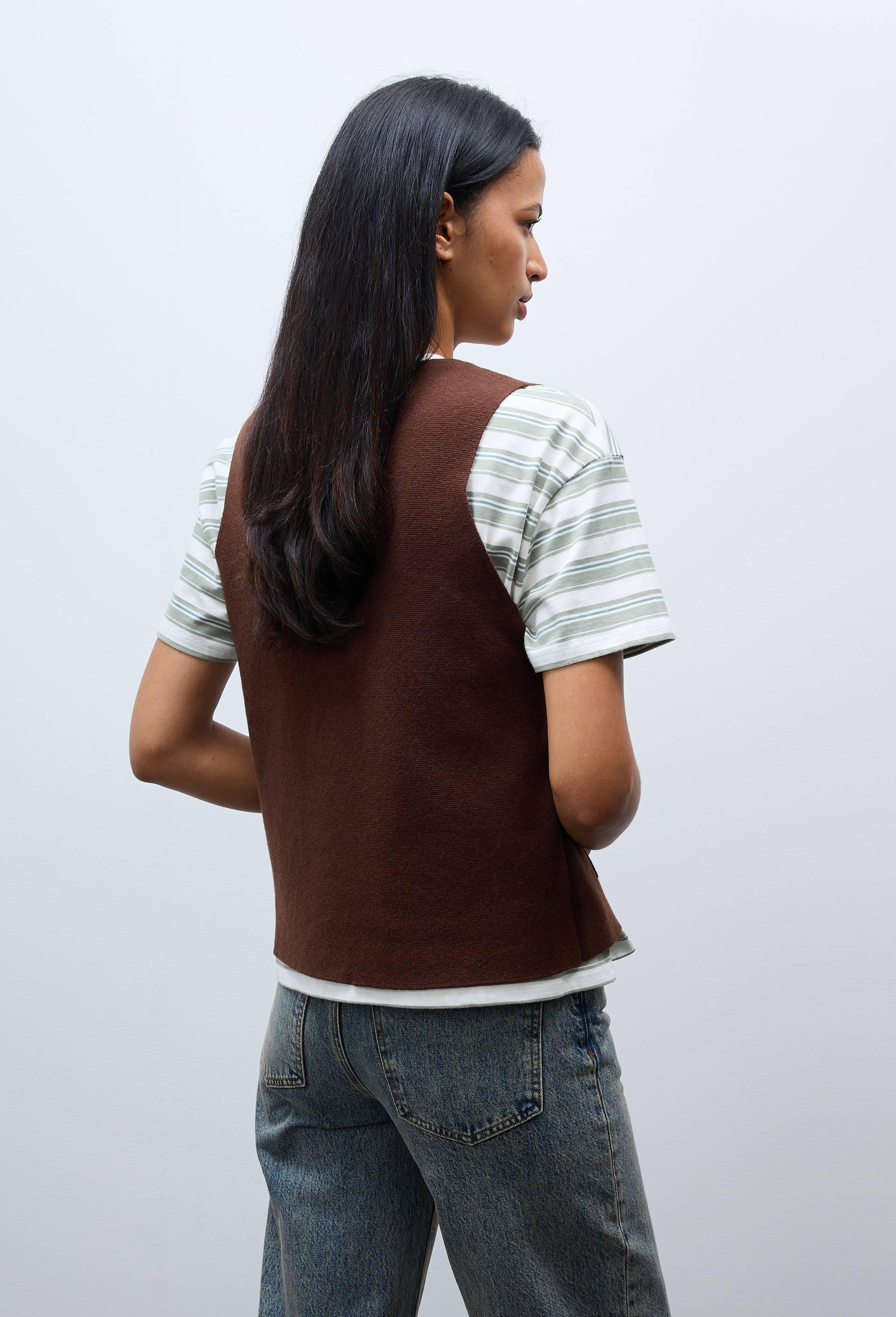 Gilet sans manche contenant de la laine, Brun, large image number 1.0