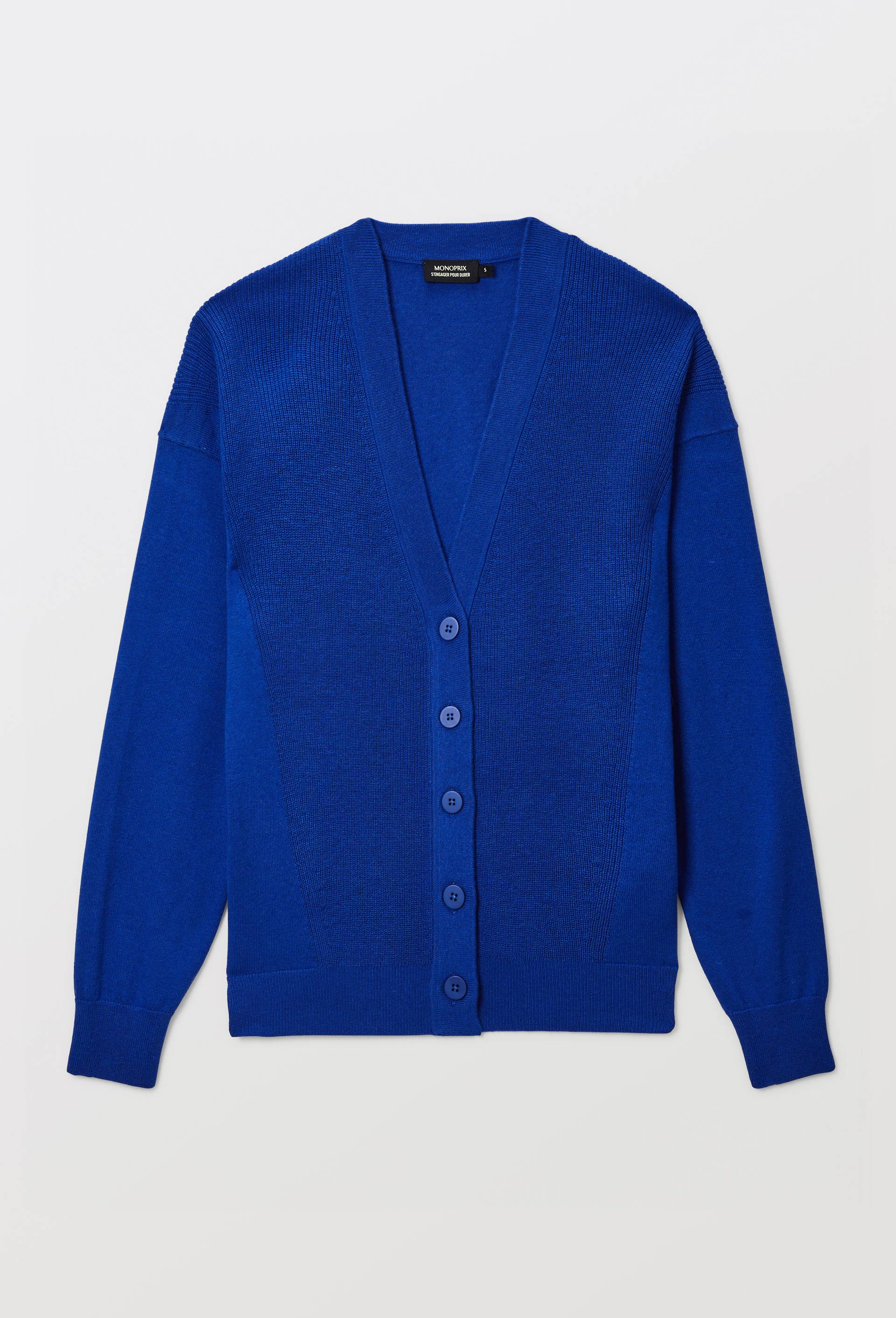 Cardigan &agrave; manches longues, Bleu, large image number 3
