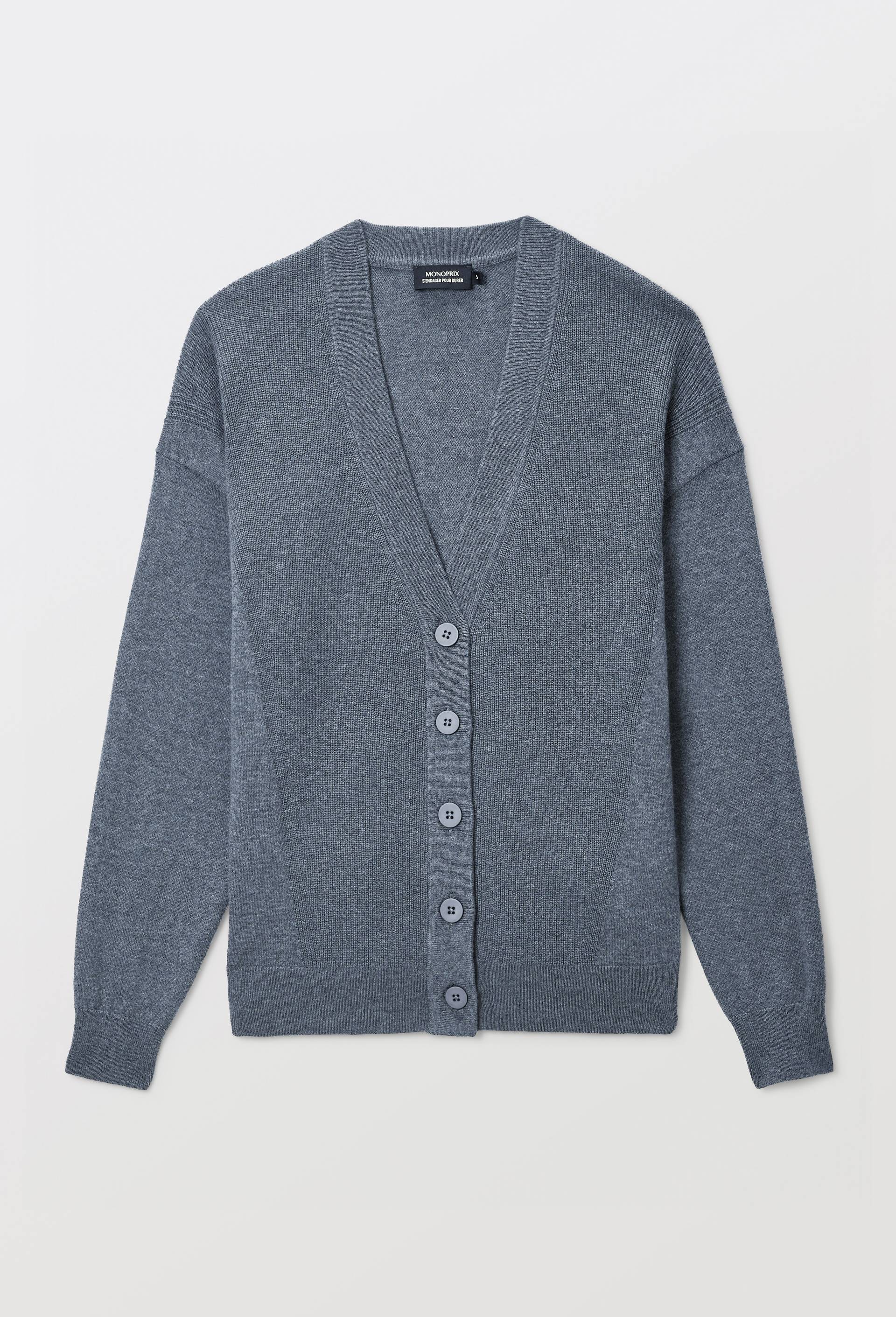 Cardigan &agrave; manches longues, Gris, large image number 2.0