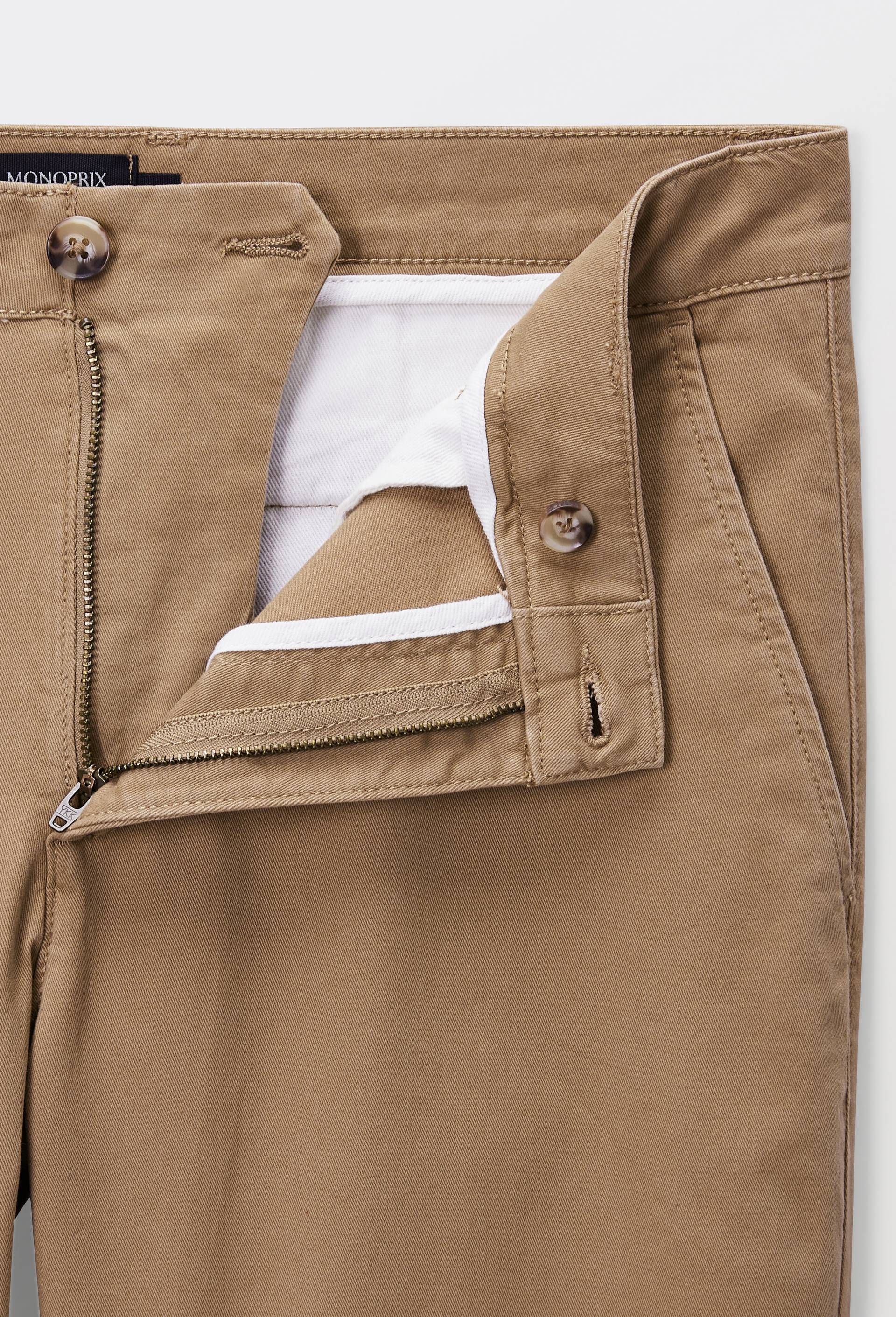 Pantalon chino straight en coton BIO GOTS, Beige, large image number 3