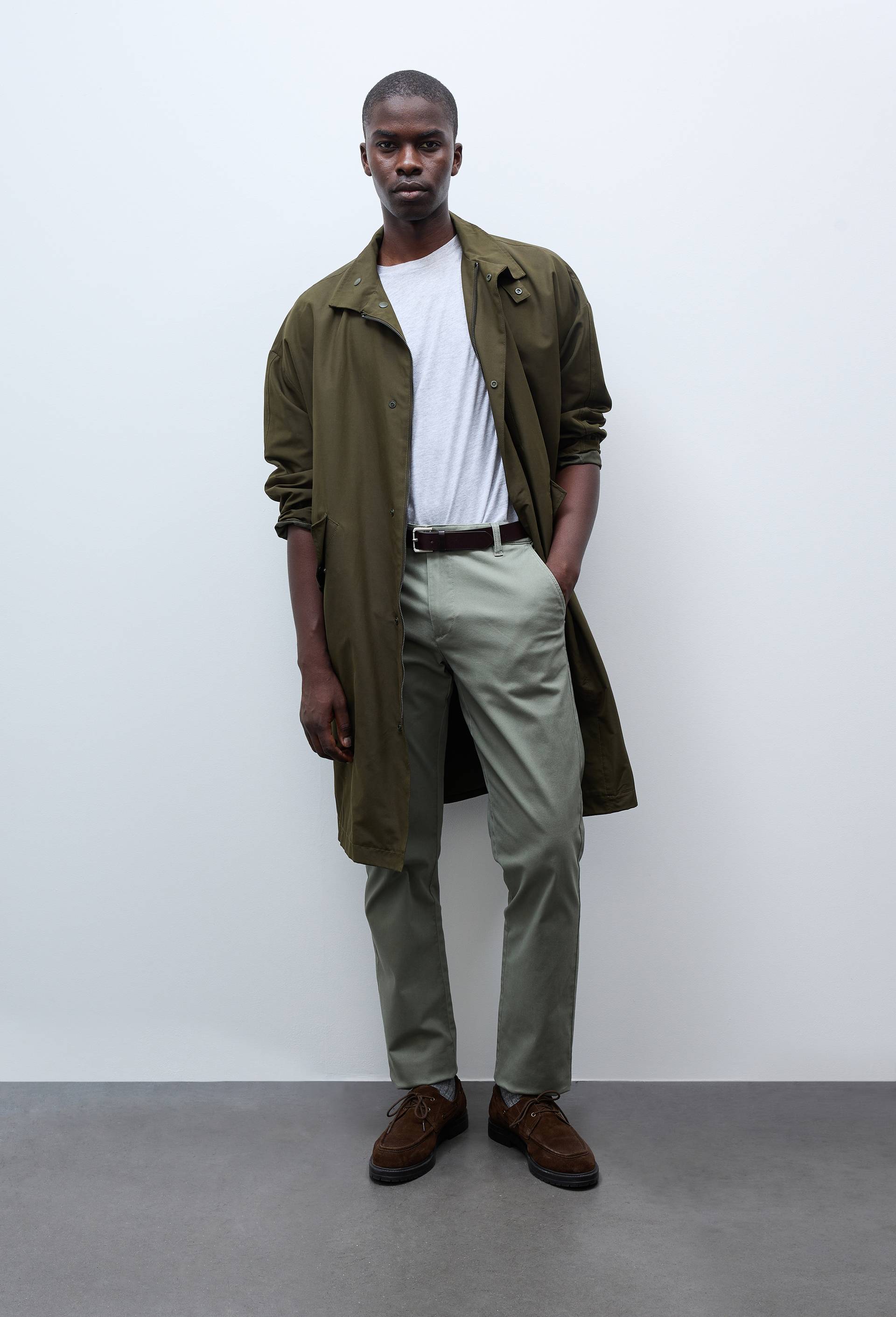 Pantalon chino straight en coton BIO GOTS, Vert, swatch image