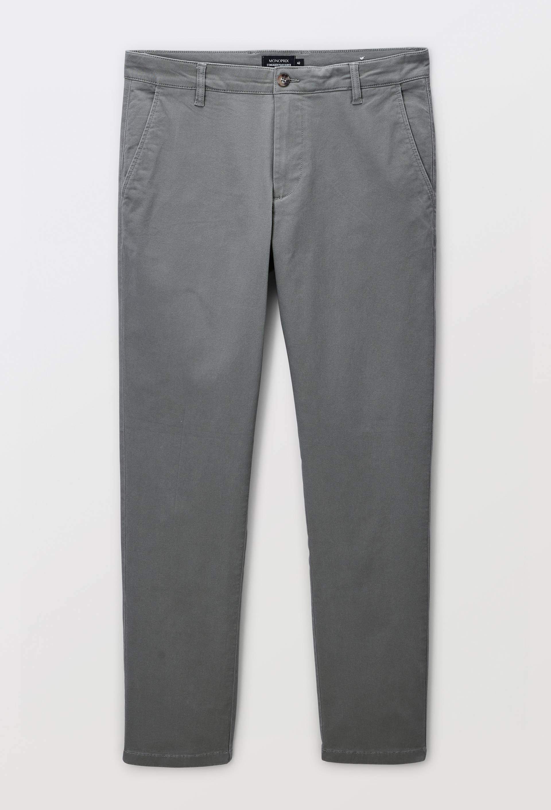 Pantalon chino straight en coton BIO GOTS, Vert, large image number 2.0