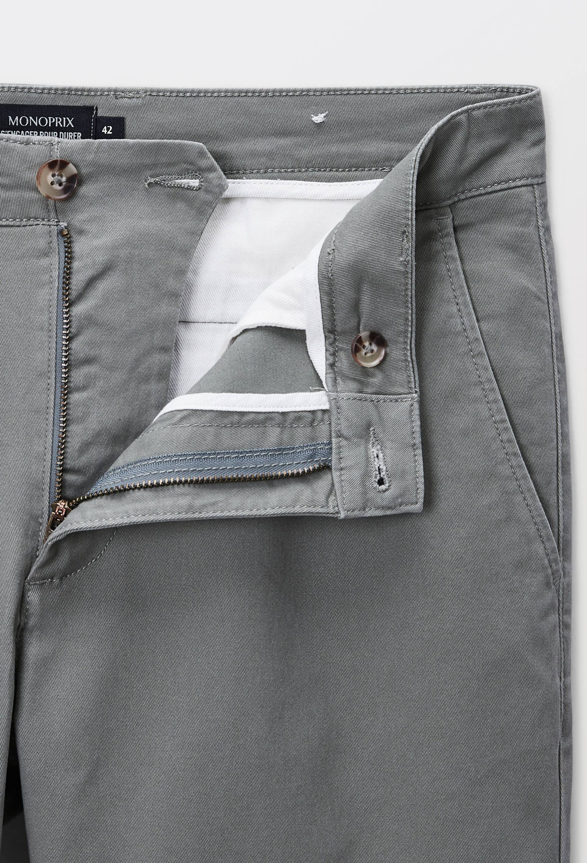 Pantalon chino straight en coton BIO GOTS, Vert, large image number 3.0