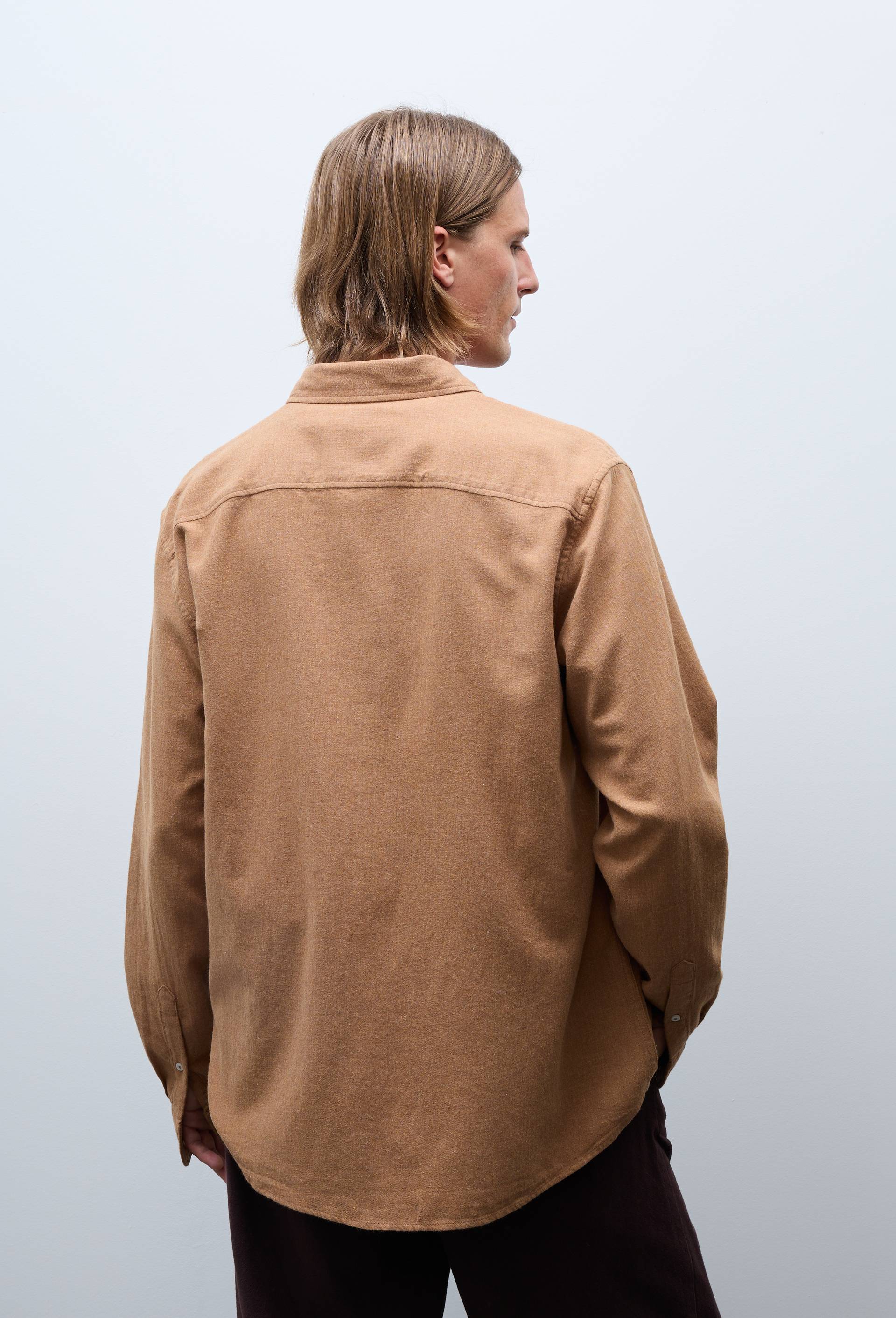 Chemise manches longues en flanelle de coton BIO GOTS, Beige, large image number 1.0