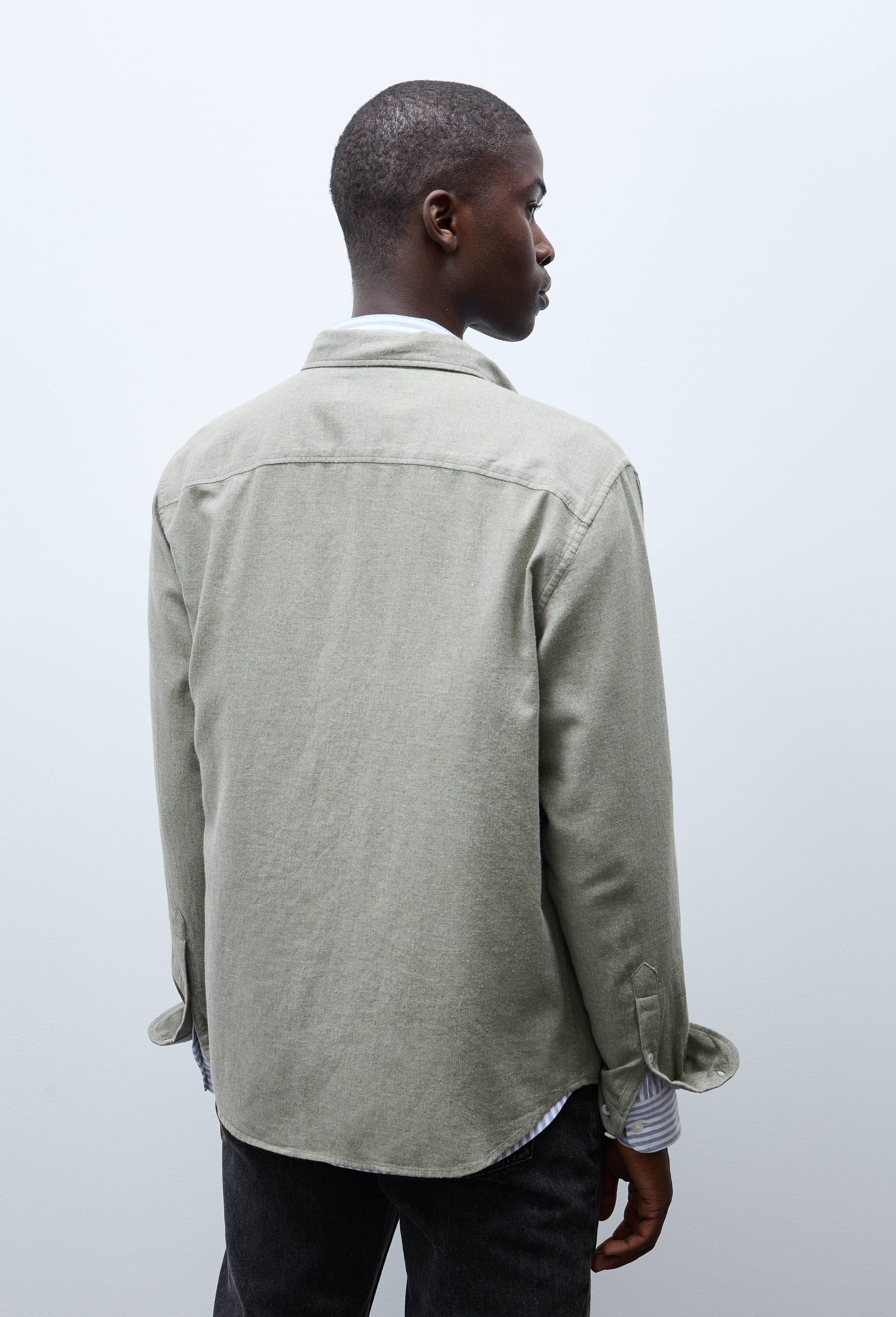 Chemise manches longues en flanelle de coton BIO GOTS, Vert, large image number 1