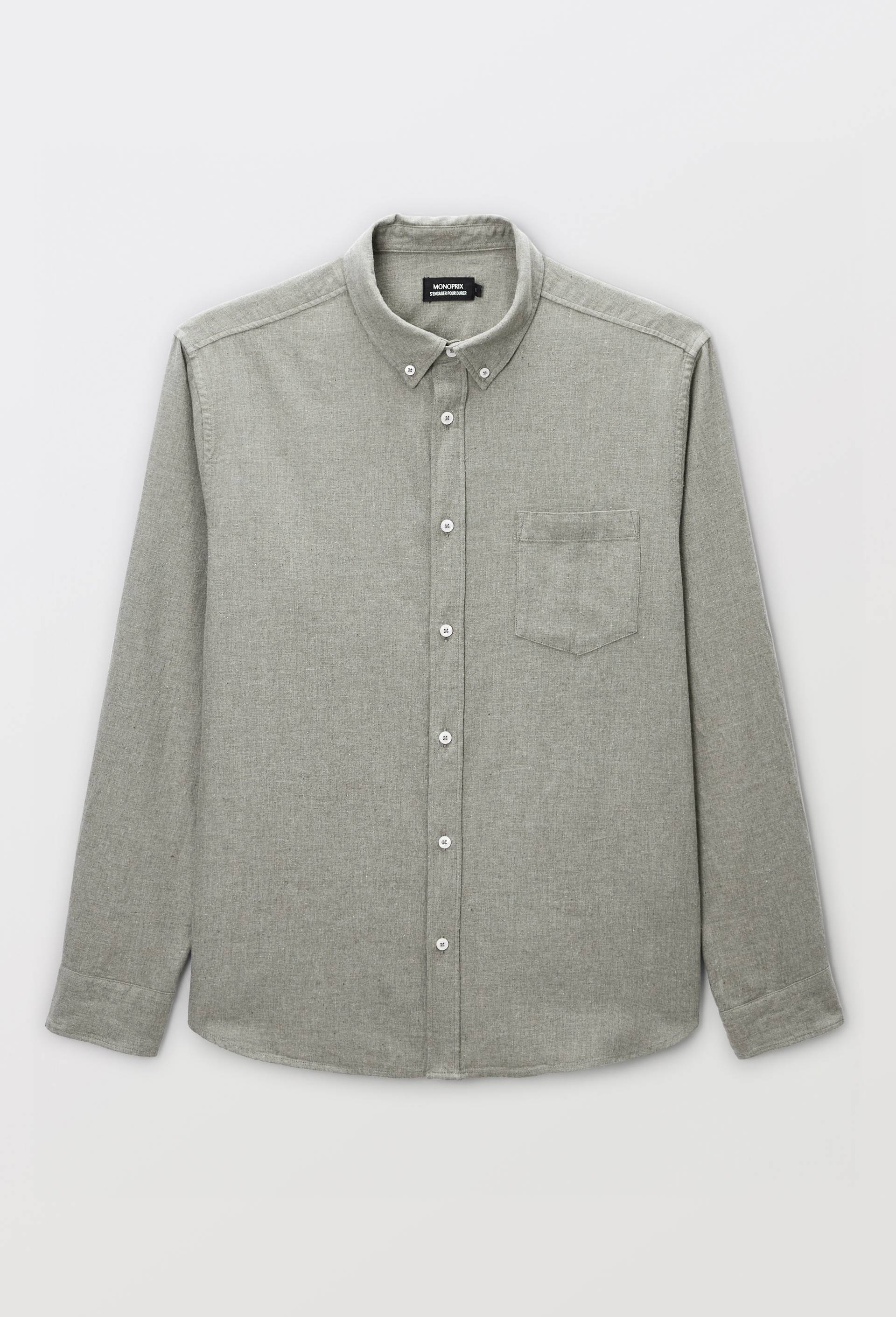 Chemise manches longues en flanelle de coton BIO GOTS, Vert, large image number 2