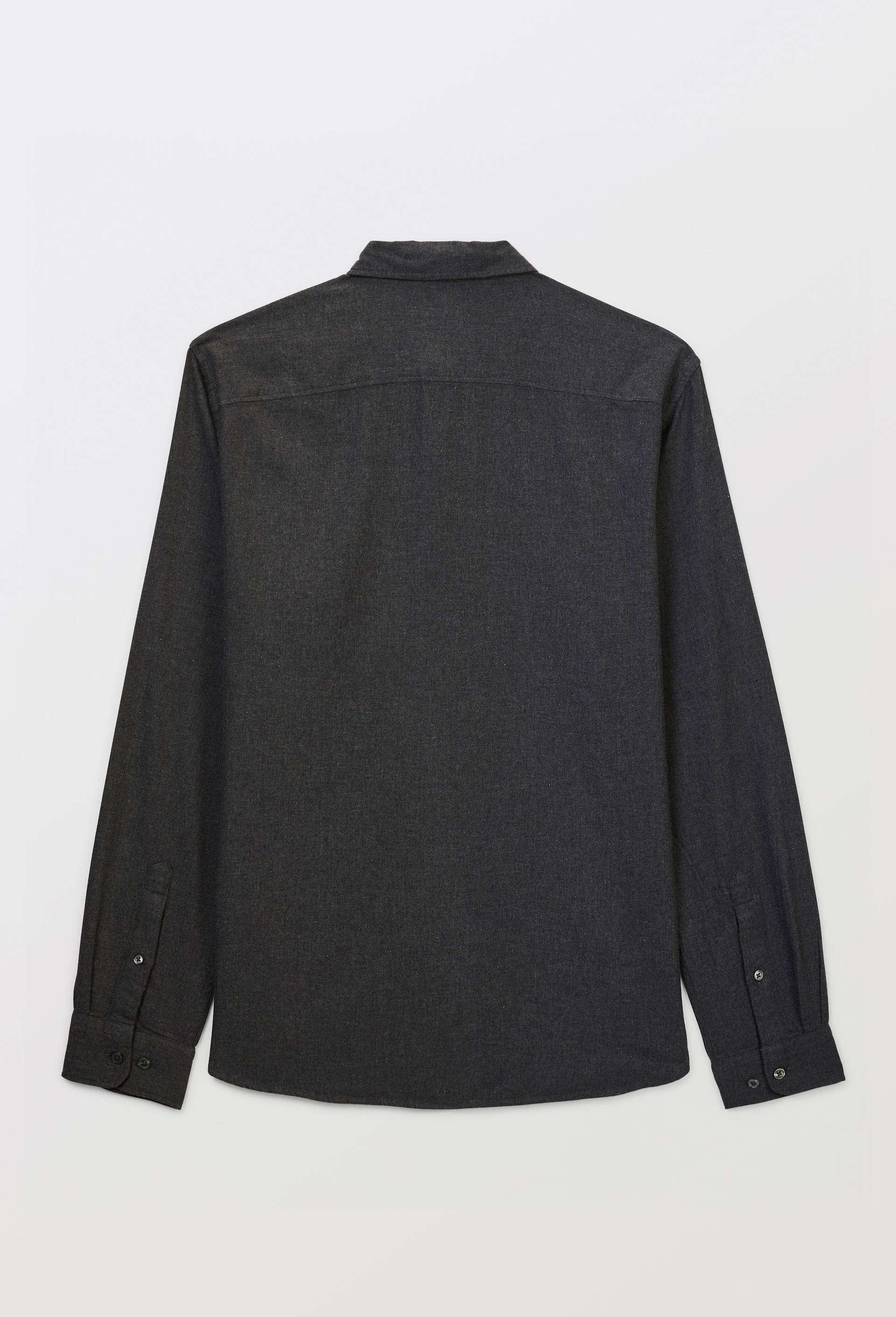 Chemise manches longues en flanelle de coton BIO GOTS, Gris fonc&eacute;, large image number 3