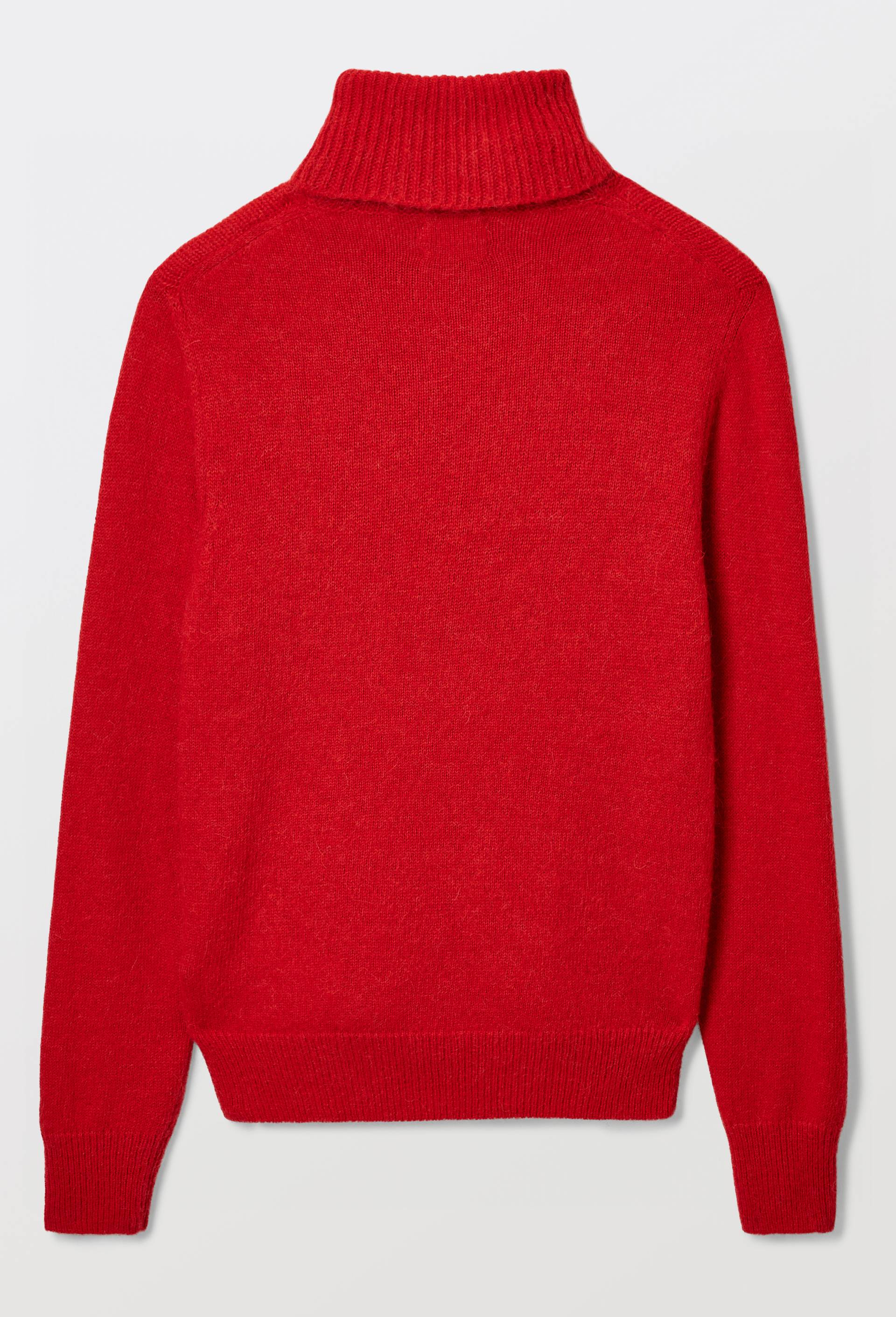 Pull col roul&eacute; uni contenant de l'alpaga, Rouge, large image number 3.0