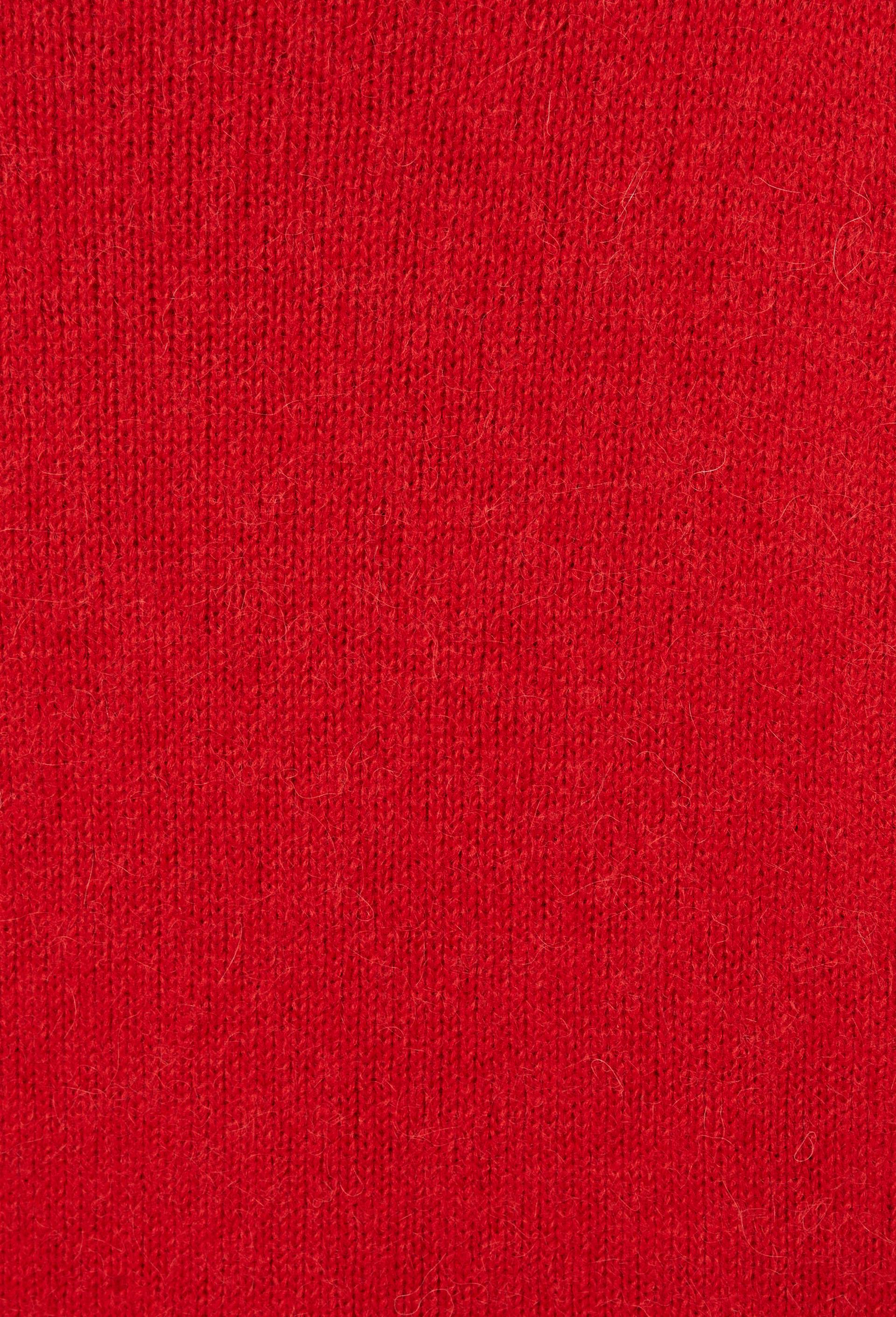 Pull col roul&eacute; uni contenant de l'alpaga, Rouge, large image number 4