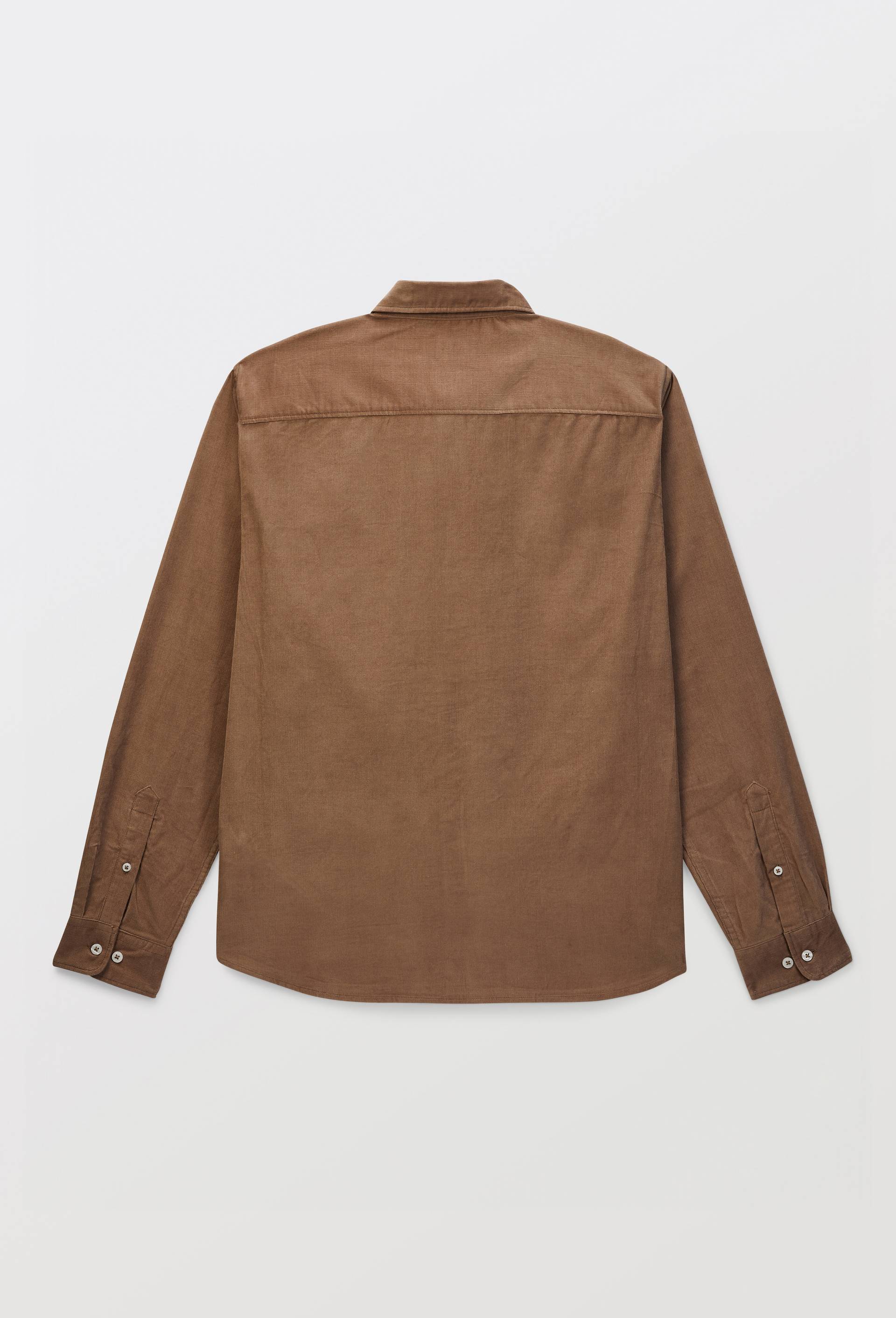 Chemise manches longues velours en coton BIO GOTS, Brun, large image number 4.0