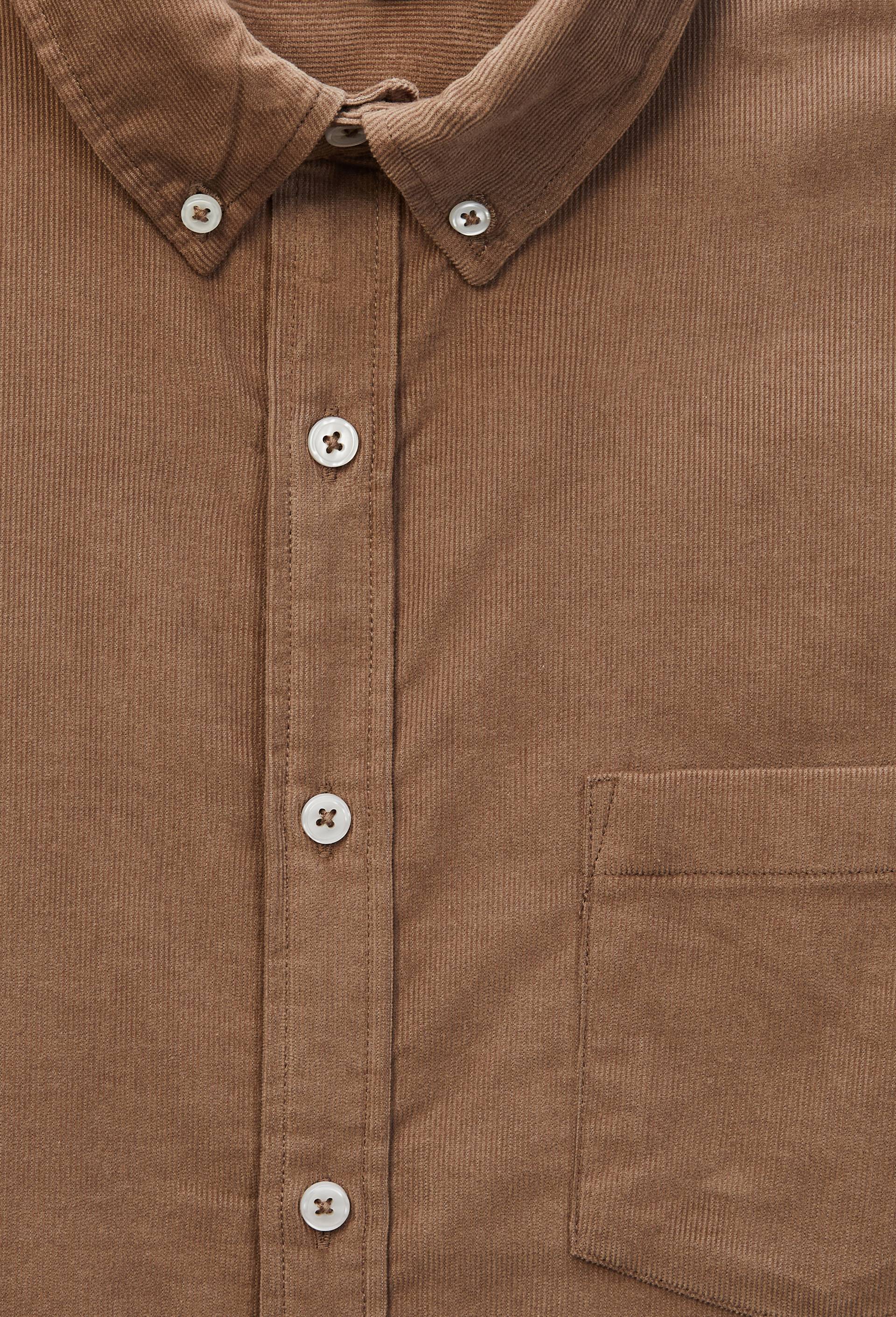Chemise manches longues velours en coton BIO GOTS, Brun, large image number 5.0
