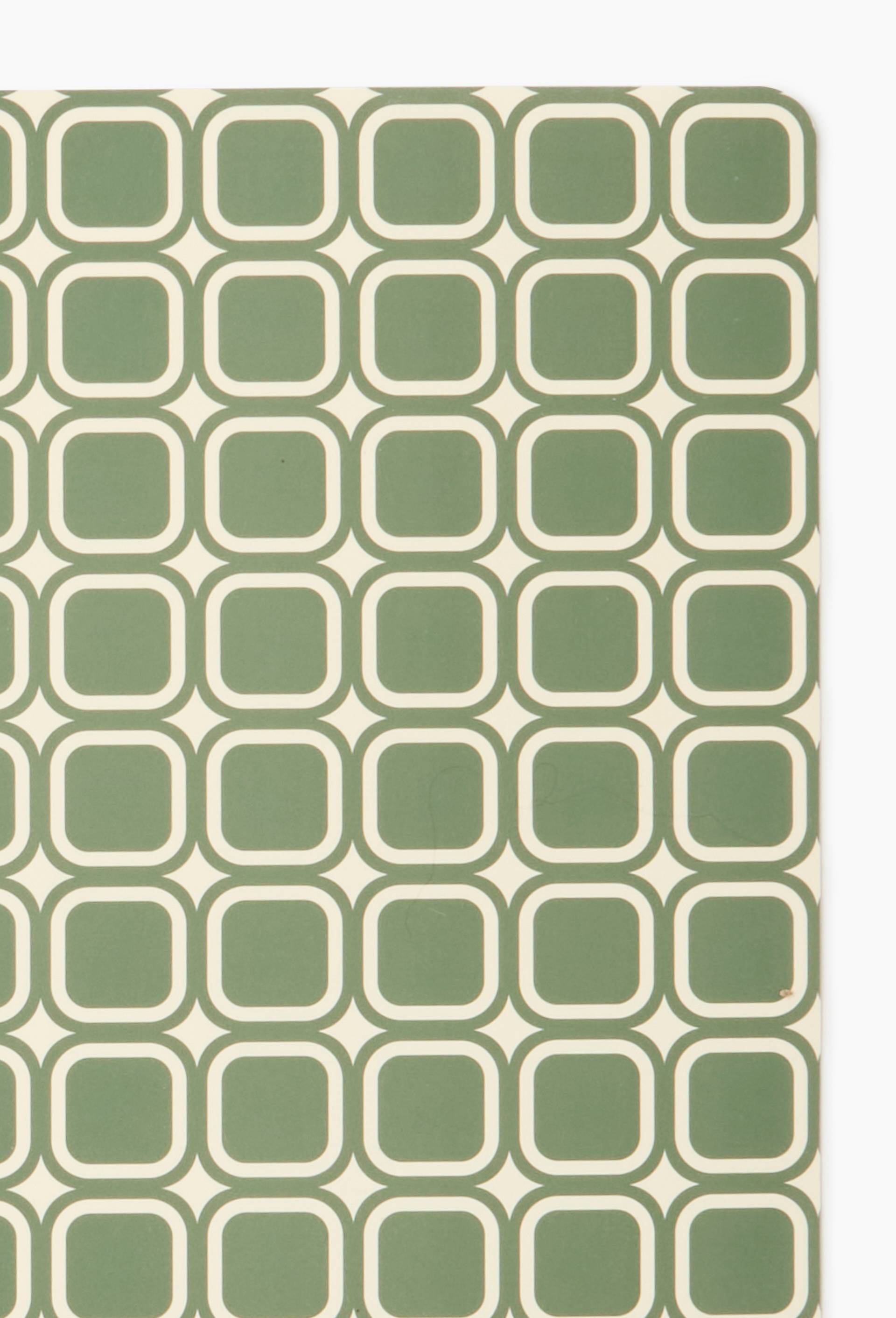Set de table imprim&eacute; ray&eacute;, 31x43cm, Vert, large image number 1
