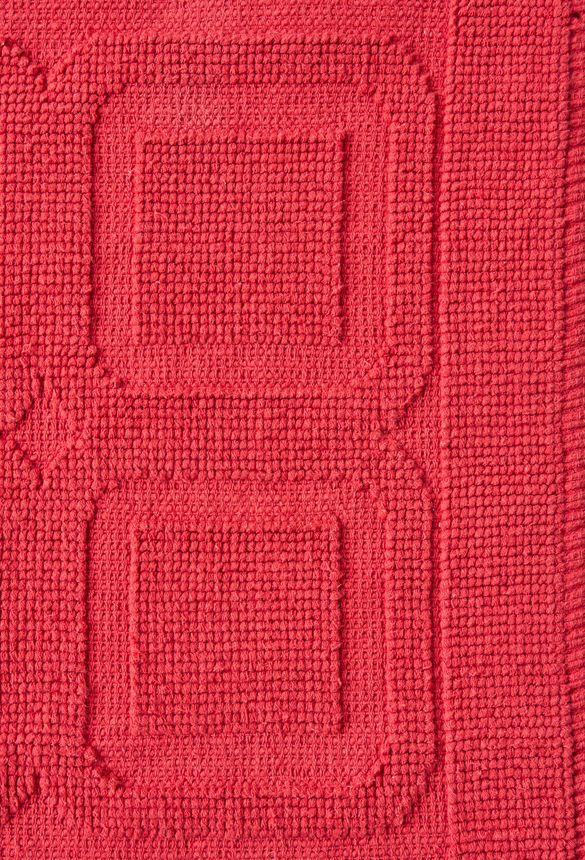 Tapis de bain, 50x80cm, 100% coton, Rouge, large image number 1
