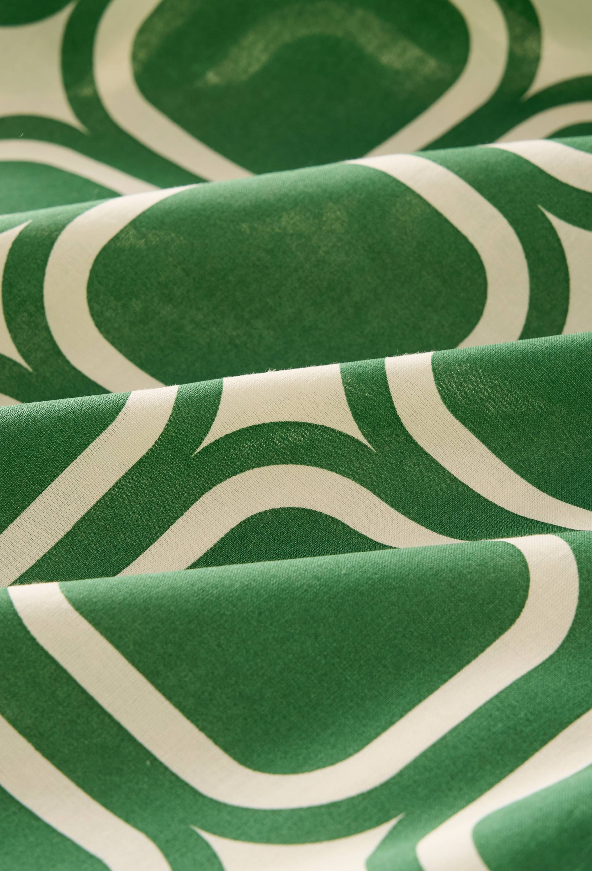 Lot housse de couette &agrave; imprim&eacute; et taies d'oreiller, 240x220cm et 63x63cm, 100% coton bio GOTS, Vert, large image number 2.0