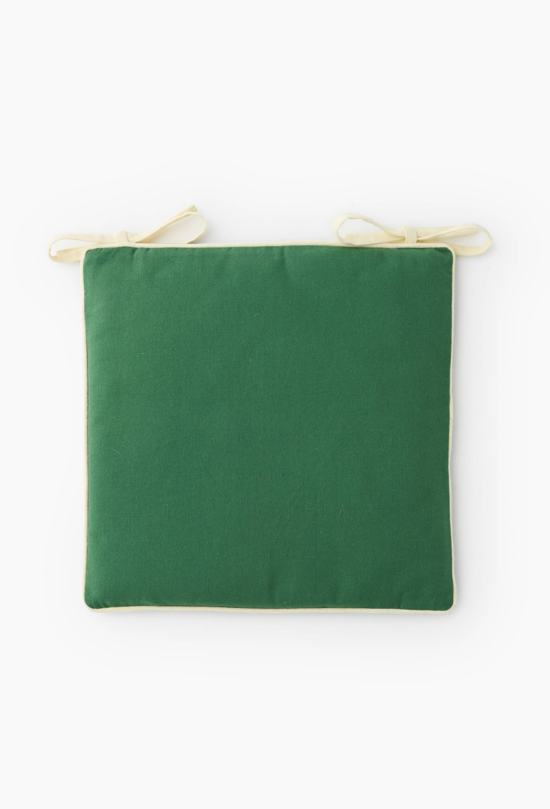 Galette de chaise unie , 40x40cm, 100% coton, Vert, large image number 0.0