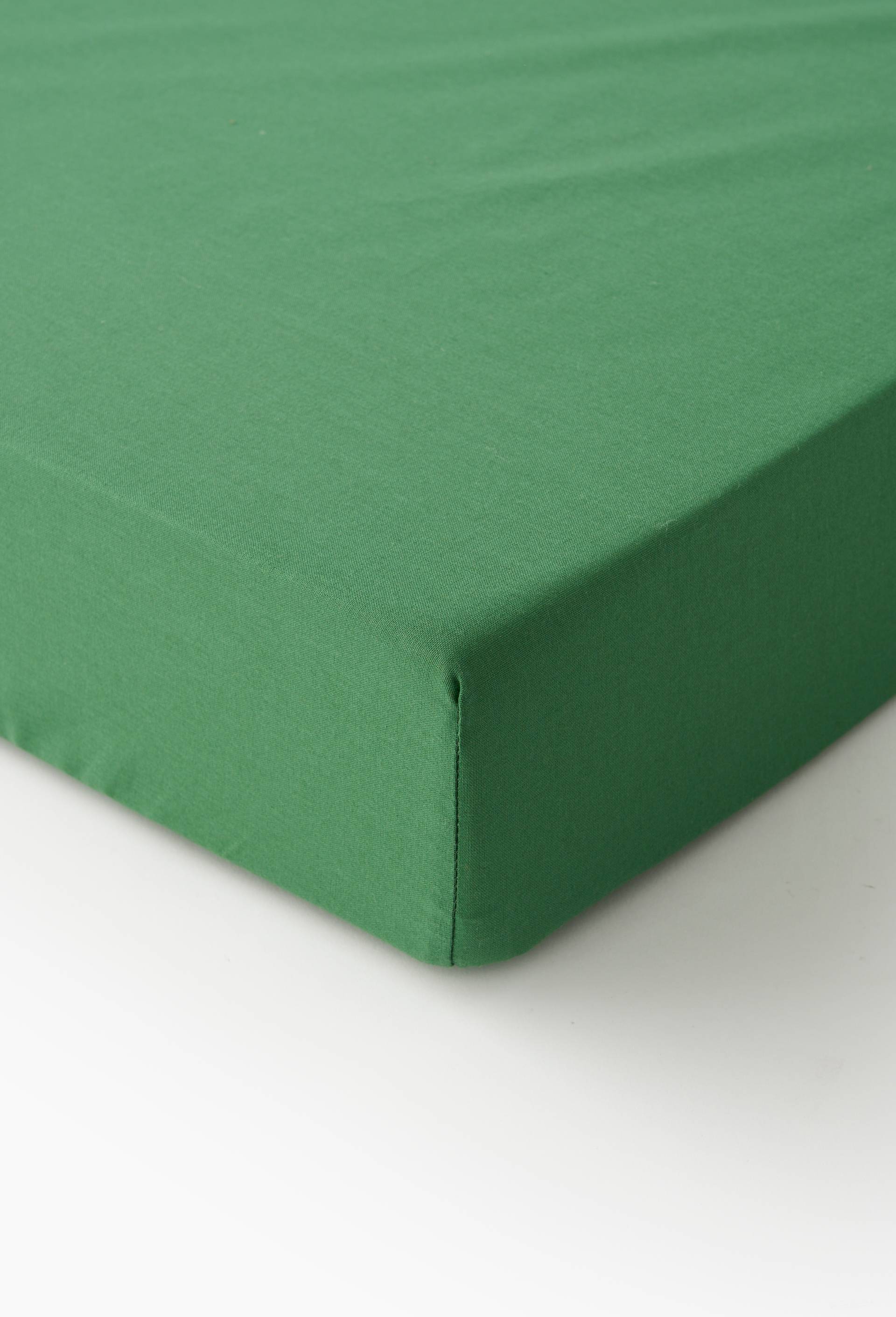 Drap housse uni, 160x200cm, 100% coton bio 57 fils, gots, Vert, large image number 0