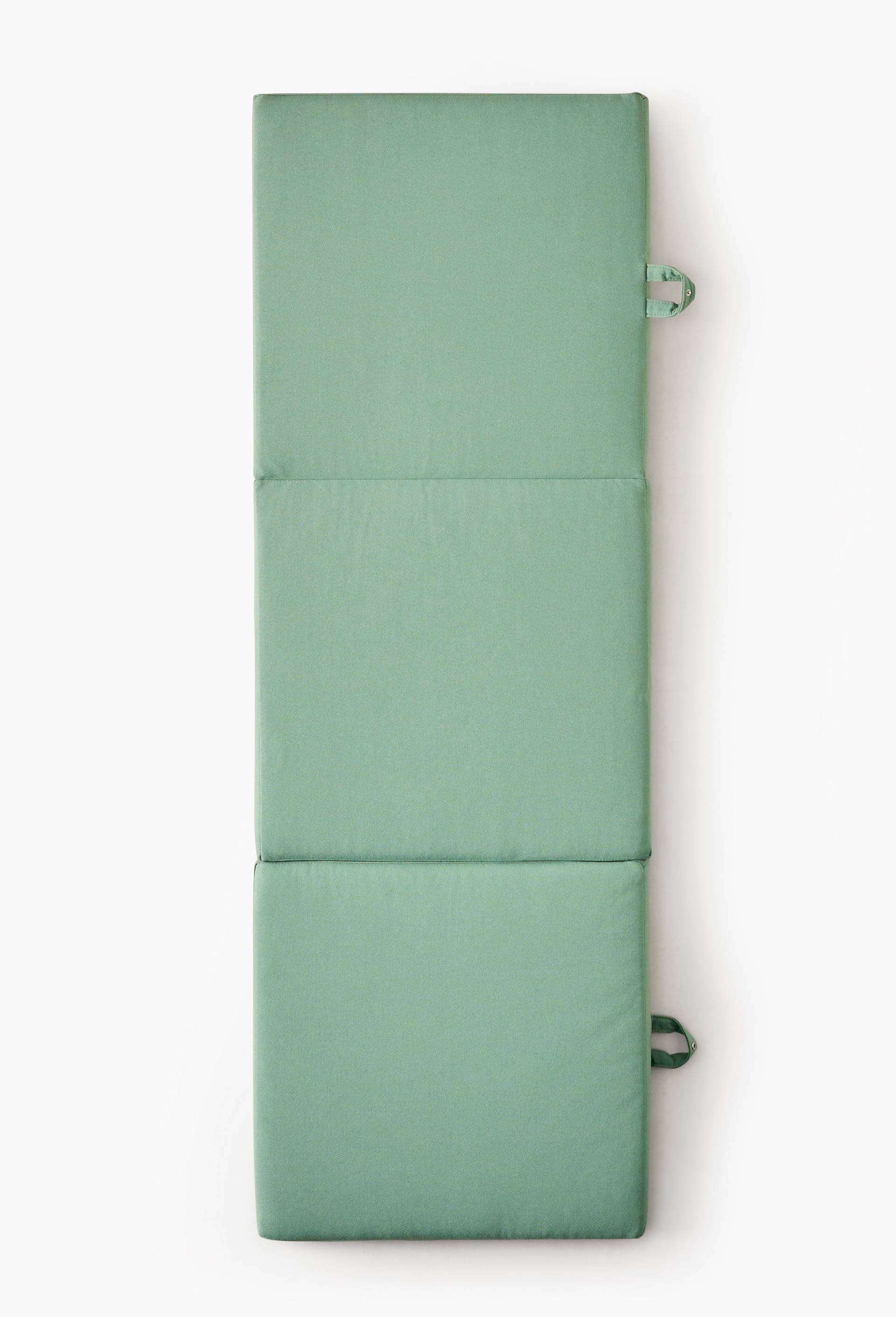 Matelas 3 parties, 60x180x10cm, 100% coton, Vert, large image number 0.0