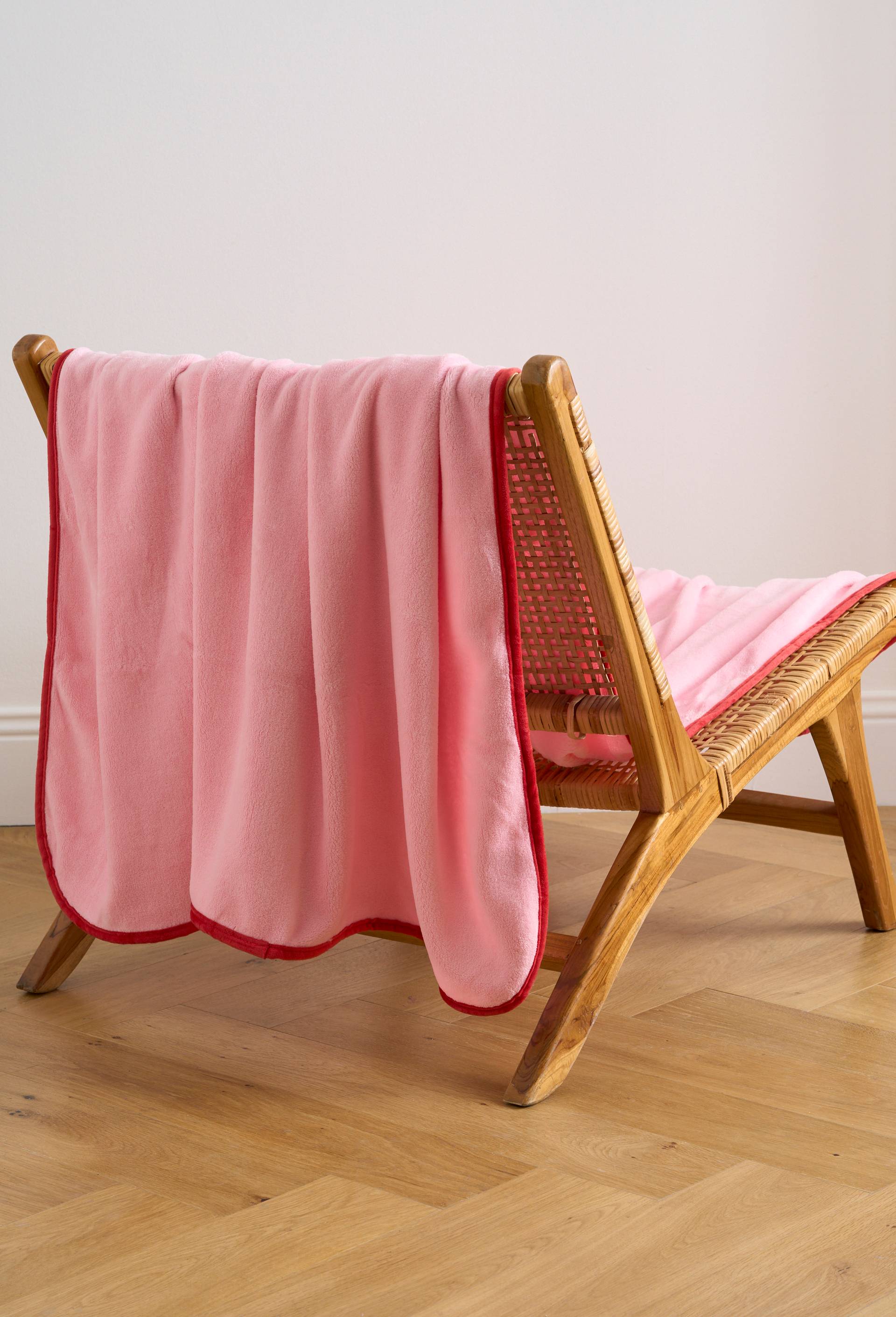 Plaid, 170x130cm, 100% polyester recycl&eacute;, Rose, large image number 0