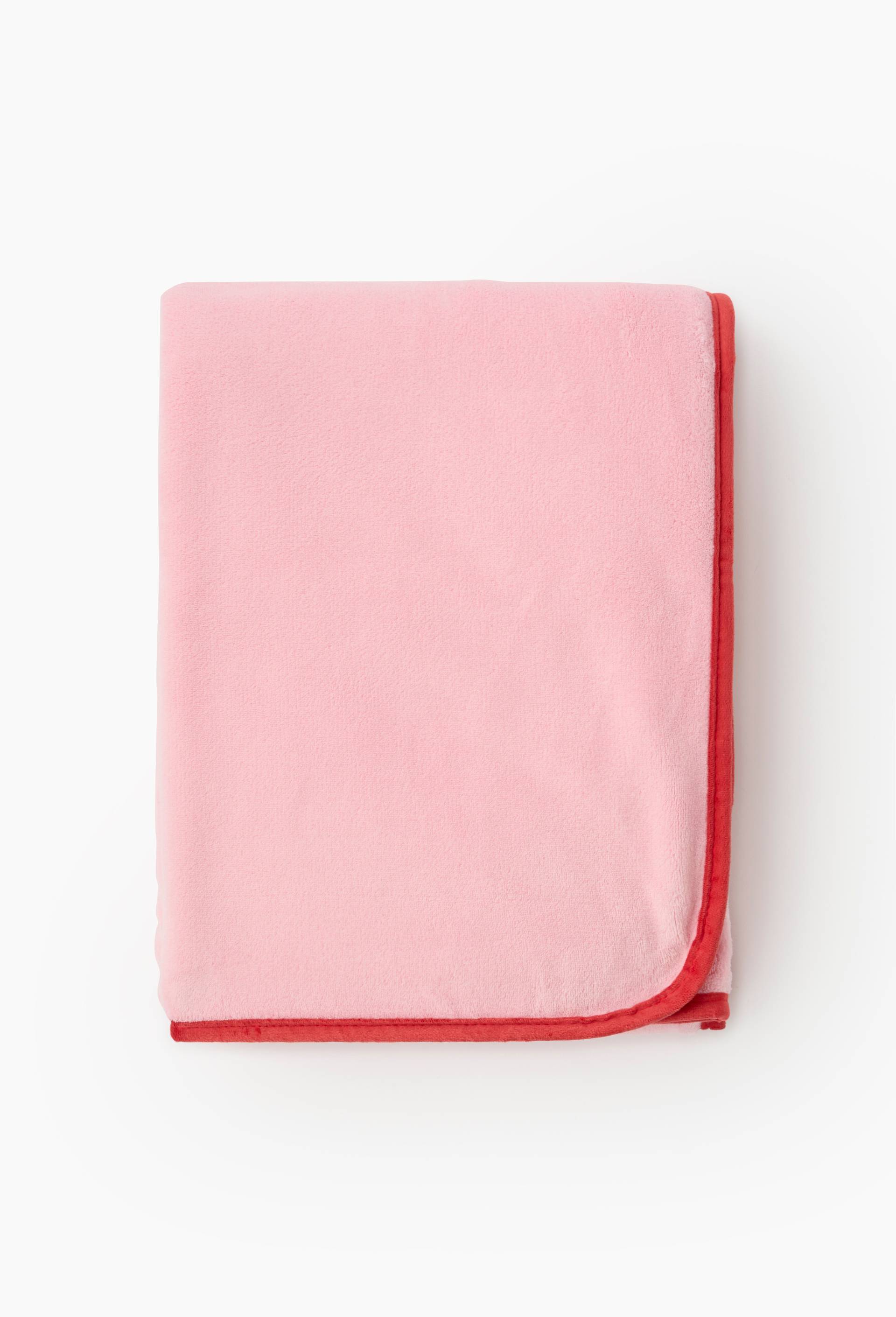 Plaid, 170x130cm, 100% polyester recycl&eacute;, Rose, large image number 1