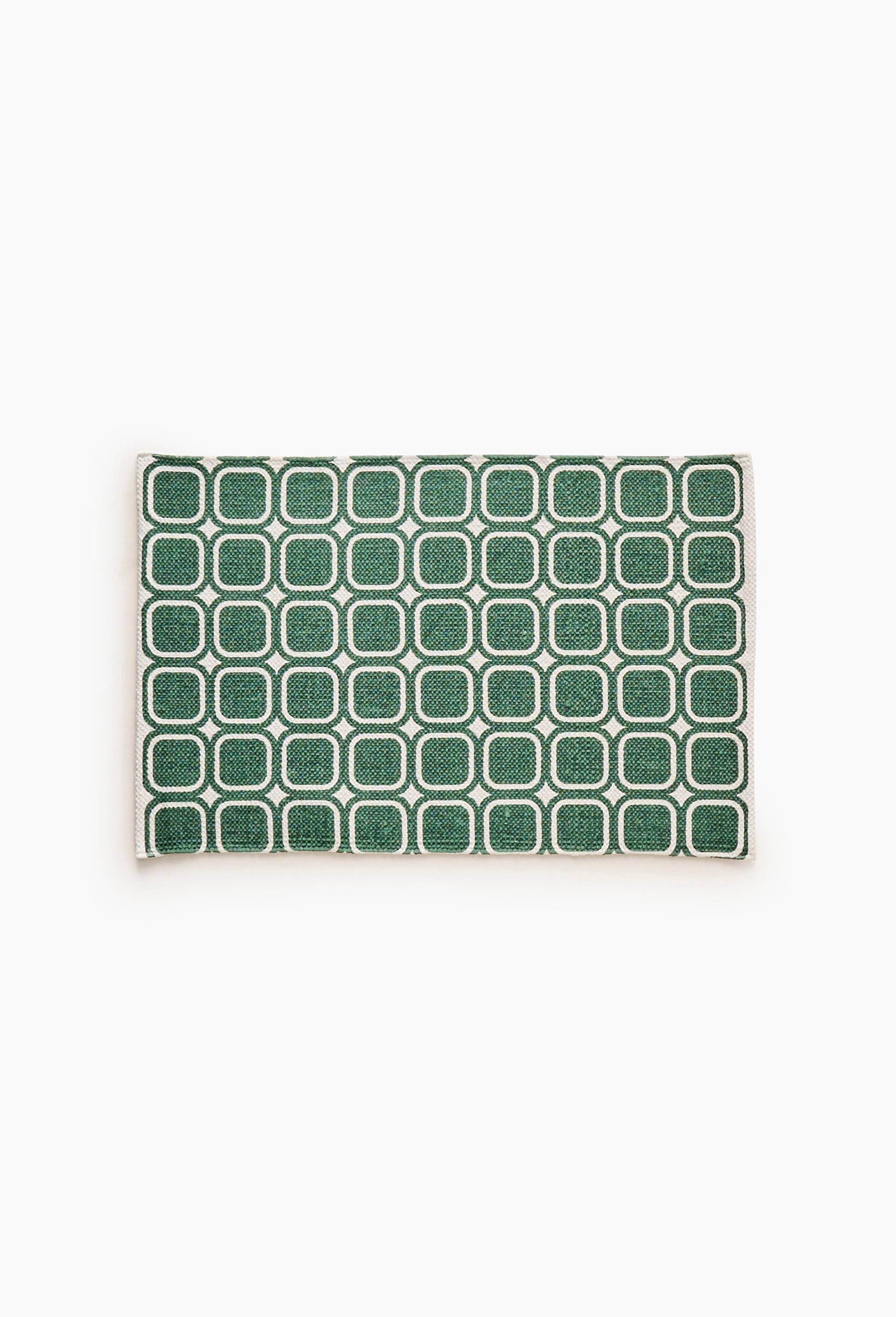Tapis imprim&eacute;, 50x80cm, 100% coton, OEKOTEX, Vert, large image number 0.0