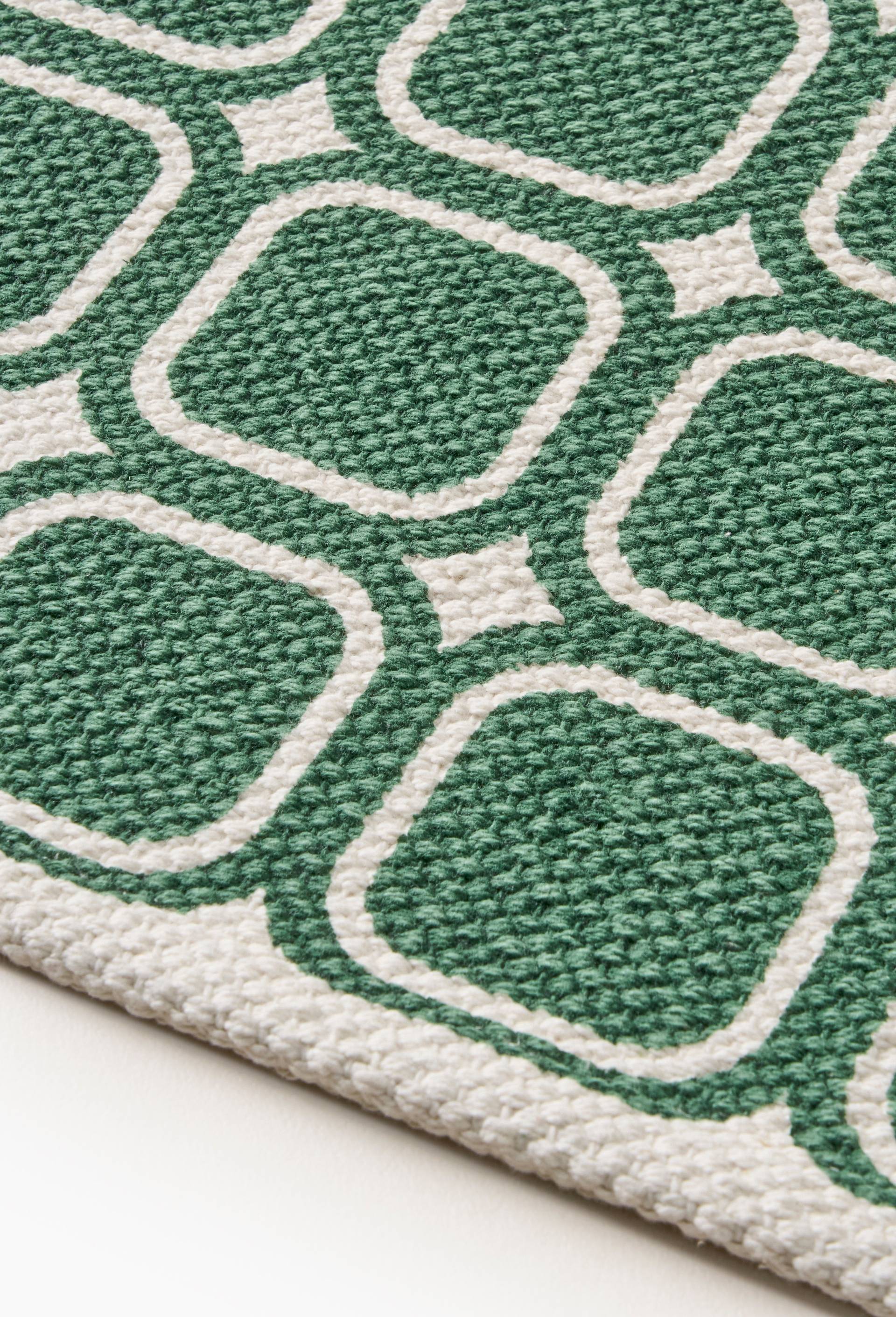 Tapis imprim&eacute;, 50x80cm, 100% coton, OEKOTEX, Vert, large image number 2