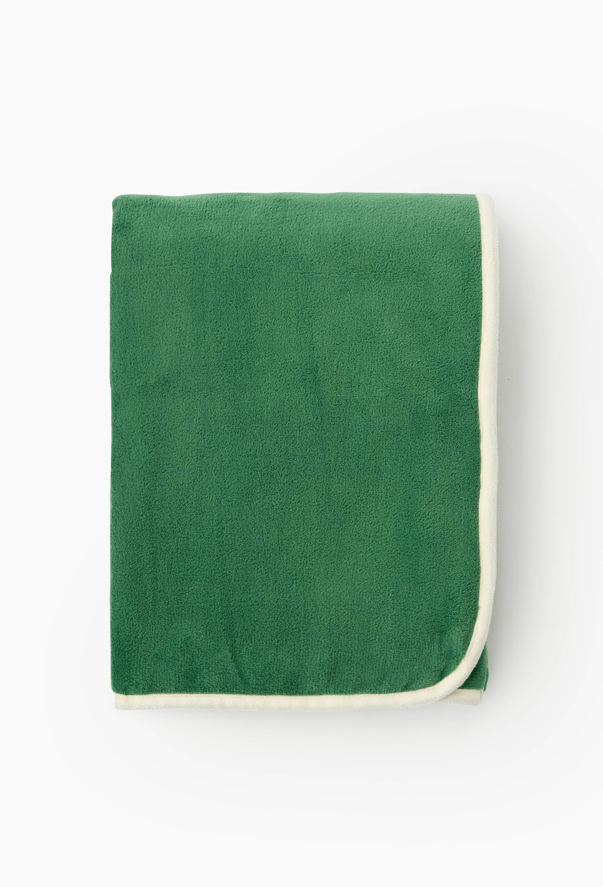 Plaid, 170x130cm, 100% polyester recycl&eacute;, Vert, large image number 1