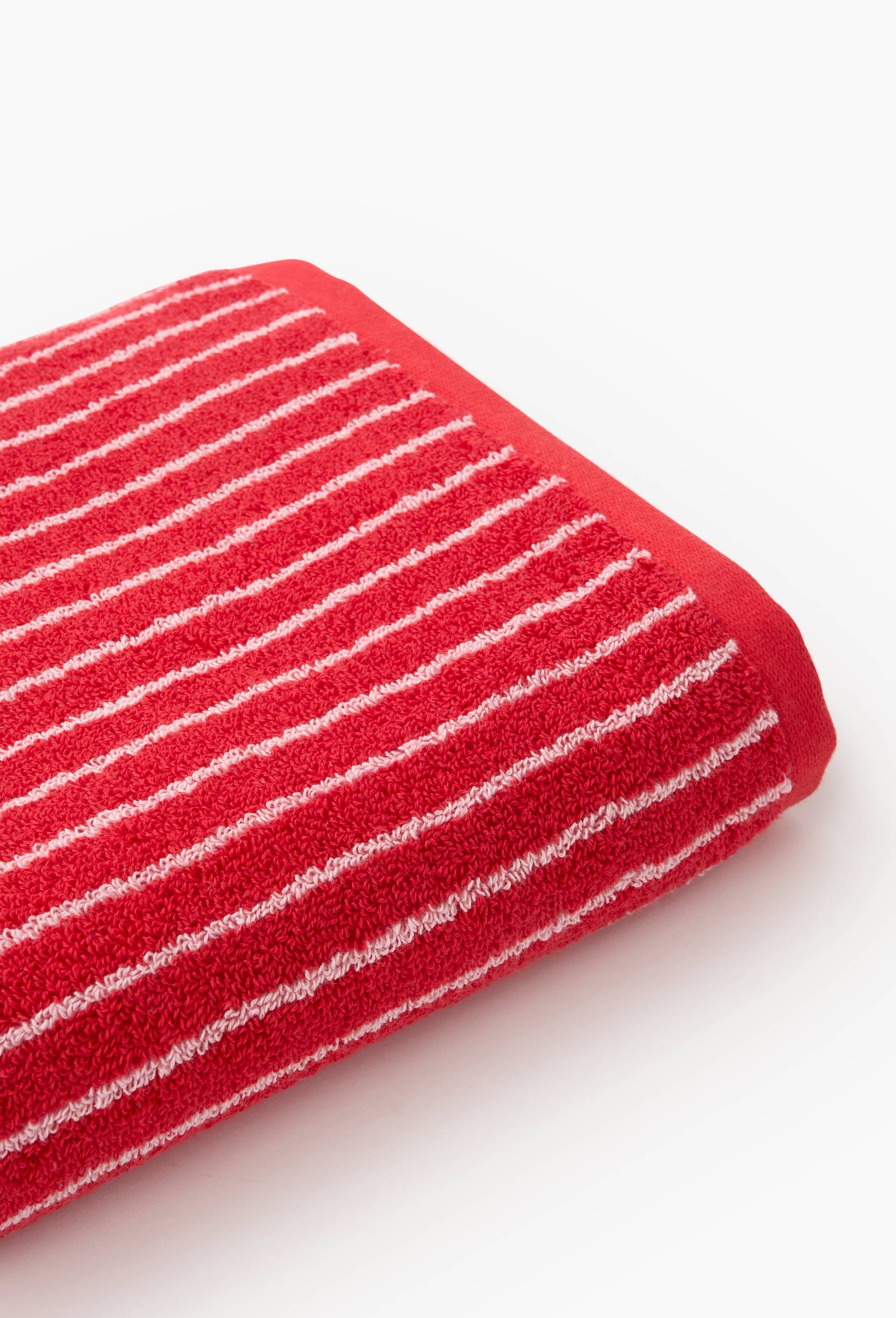 Lot avec drap de bain et serviette, 70x130cm et 50x90cm, 100% coton bio GOTS, Rouge, large image number 1
