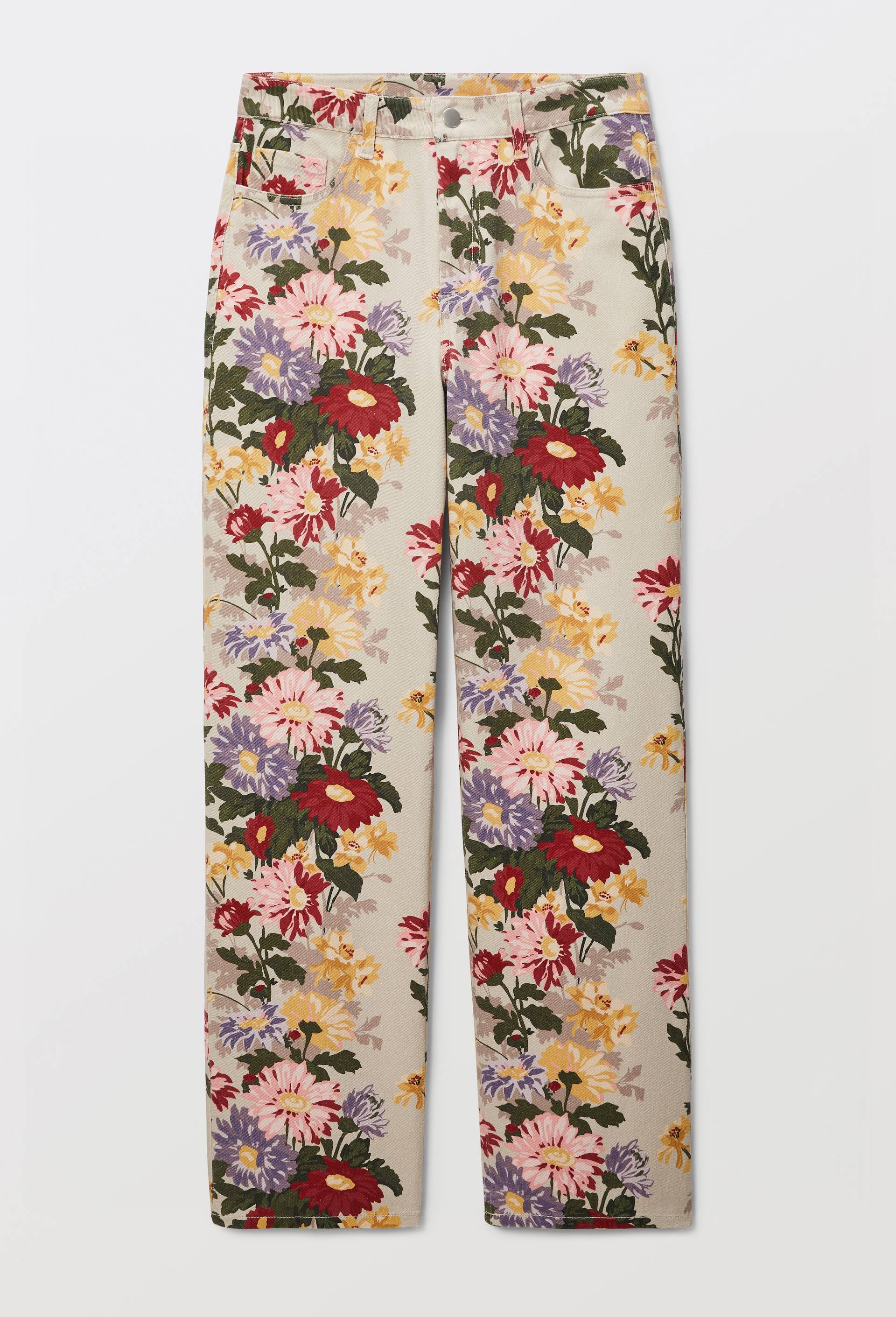 Pantalon imprim&eacute; &agrave; taille descendue, Multicolore, large image number 2.0