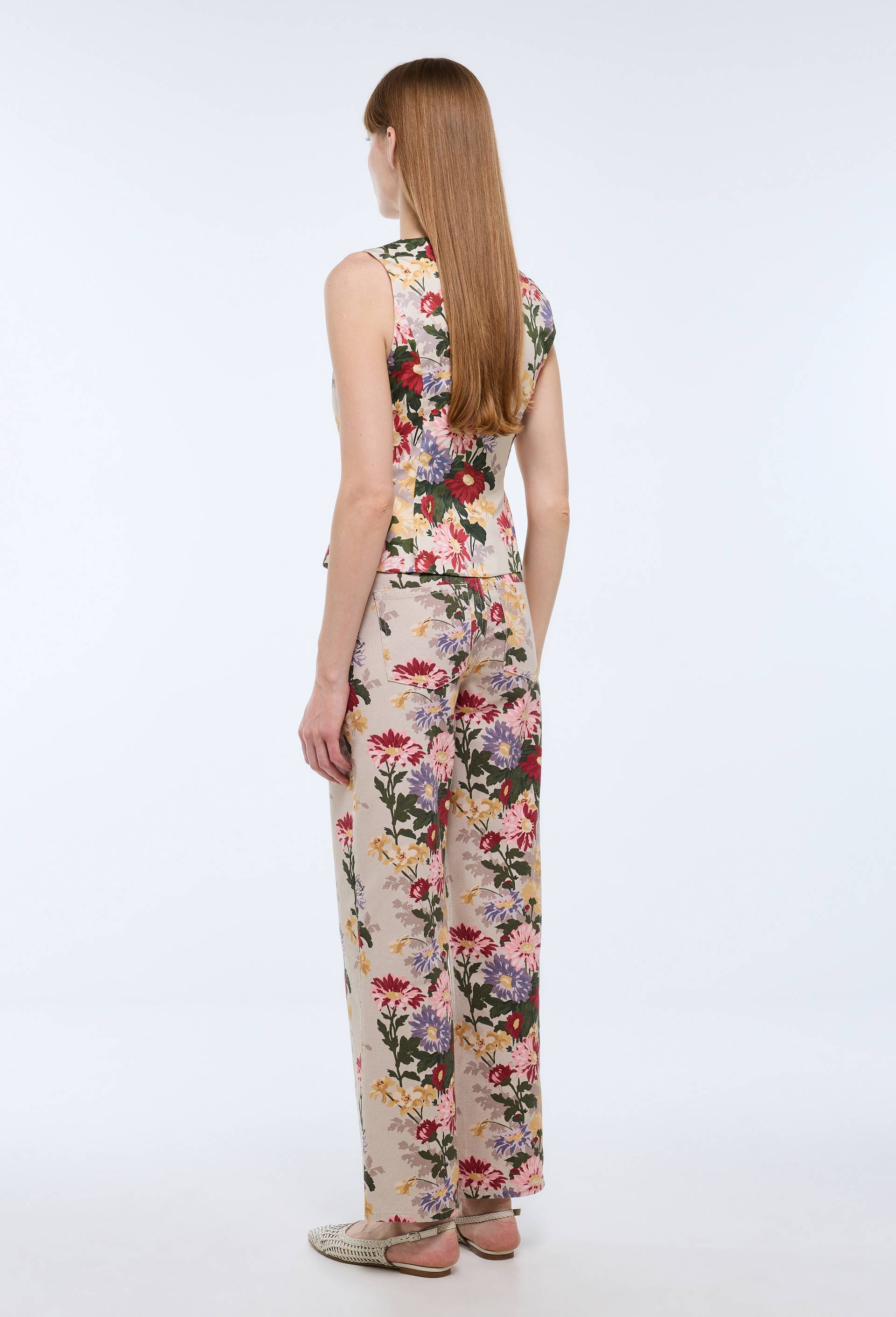 Pantalon imprim&eacute; taille basse, Multicolore, large image number 2
