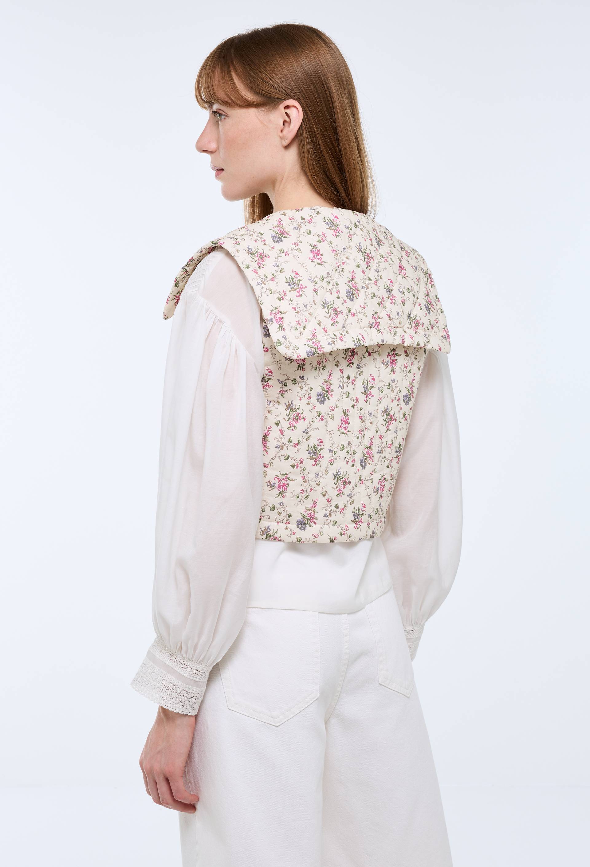 Veste sans manches &agrave; motifs fleuris, Rose, large image number 4.0