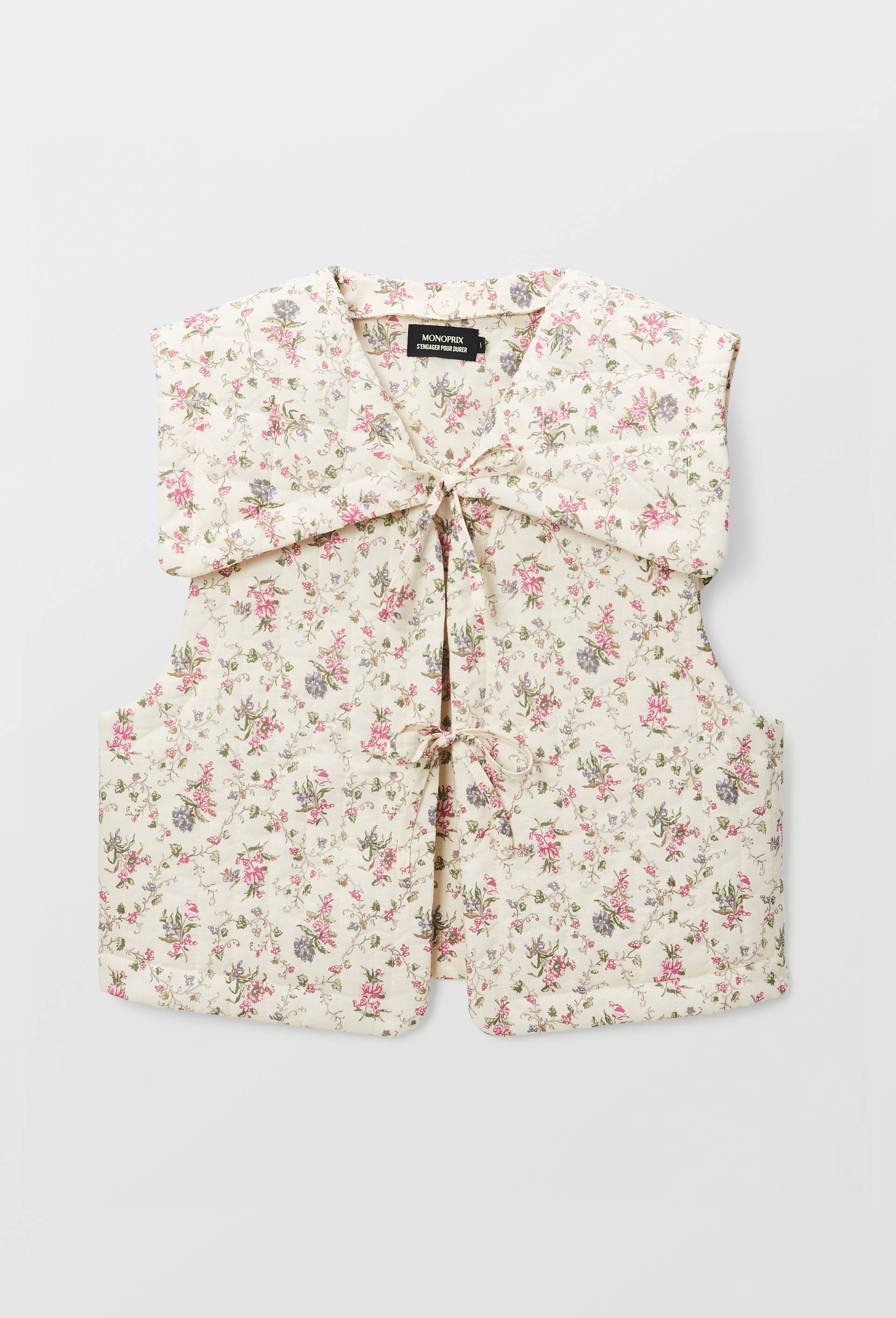 Veste sans manches &agrave; motifs fleuris, Rose, large image number 5.0