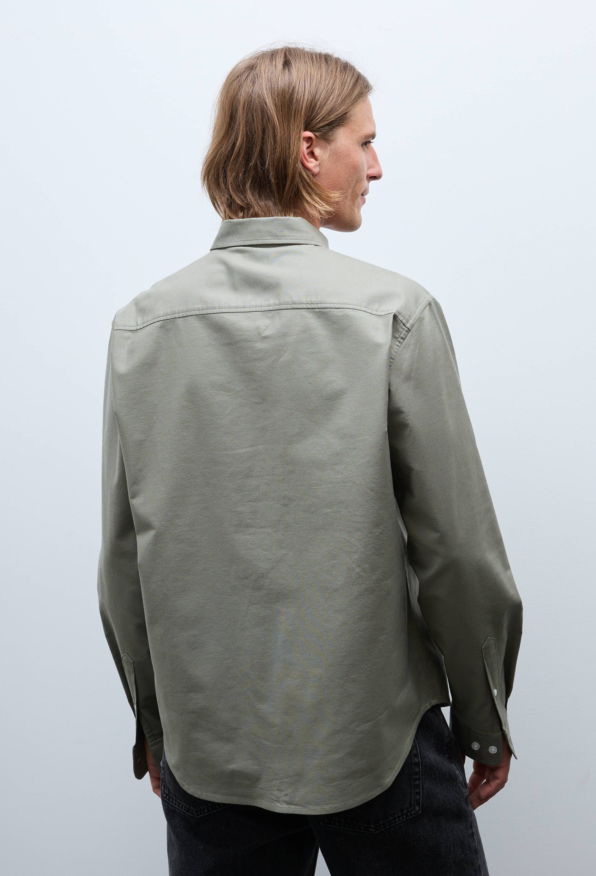 Chemise oxford en coton BIO GOTS, Vert, large image number 1